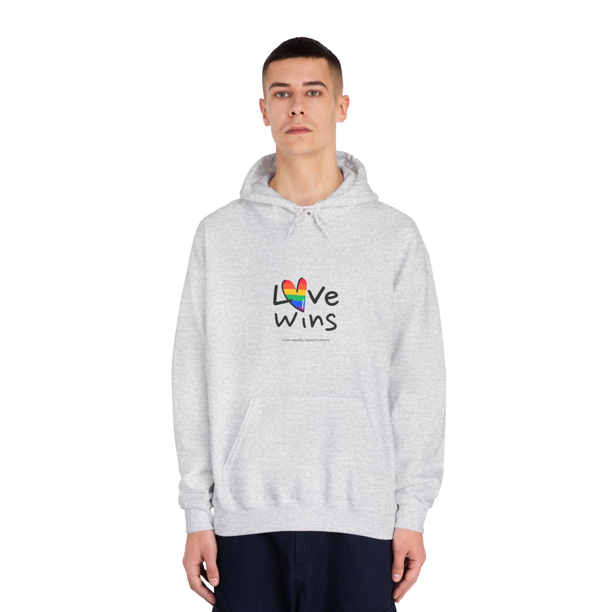 Love Letter Pride Rainbow Lettering Text Writing Pattern Freedom Love Heart Homo Colors Flag Parade(2) (1) Unisex Dryblend Hooded Sweatshirt - Image 7