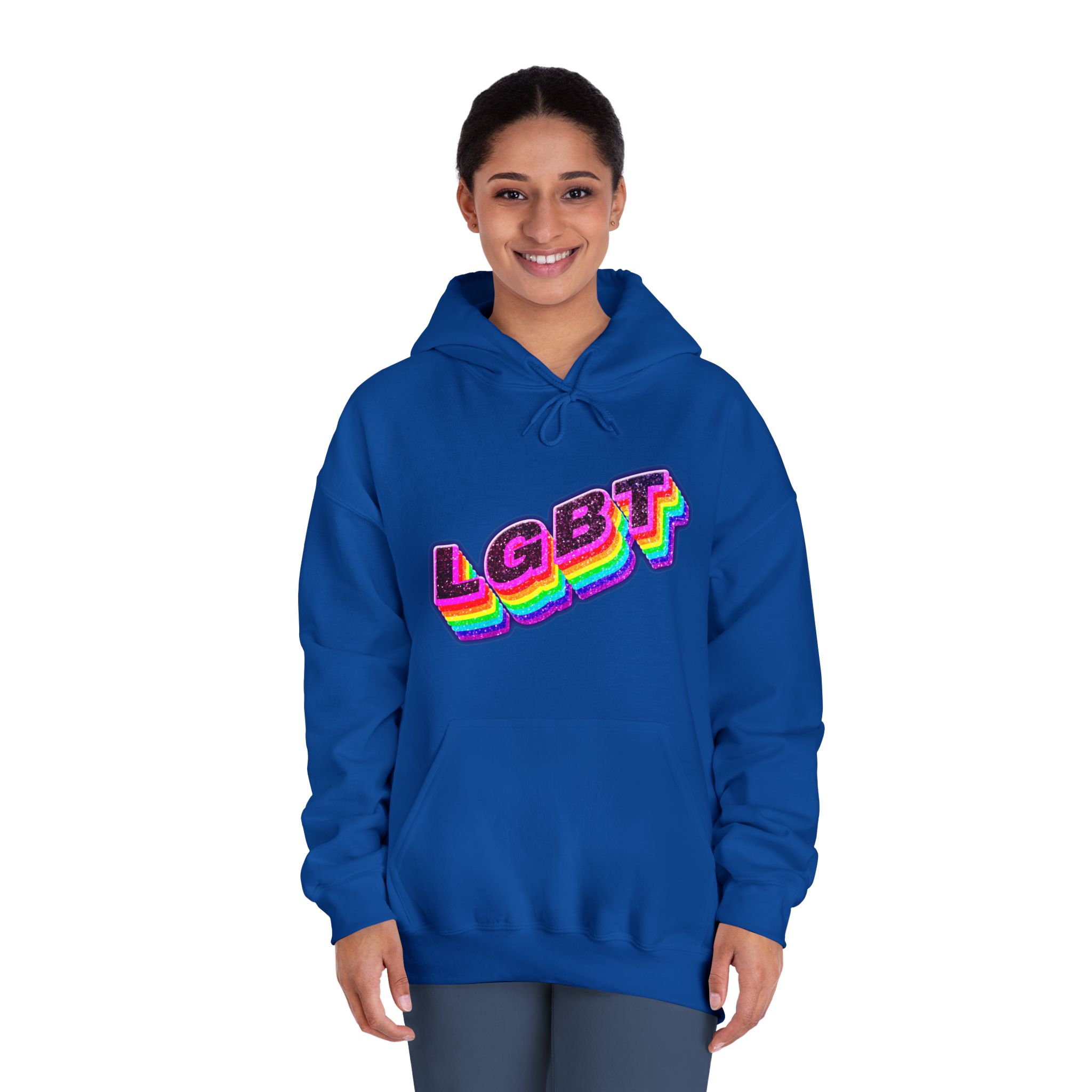 Png Word Lgbt Rainbow Typography Unisex Dryblend Hooded Sweatshirt - Image 28