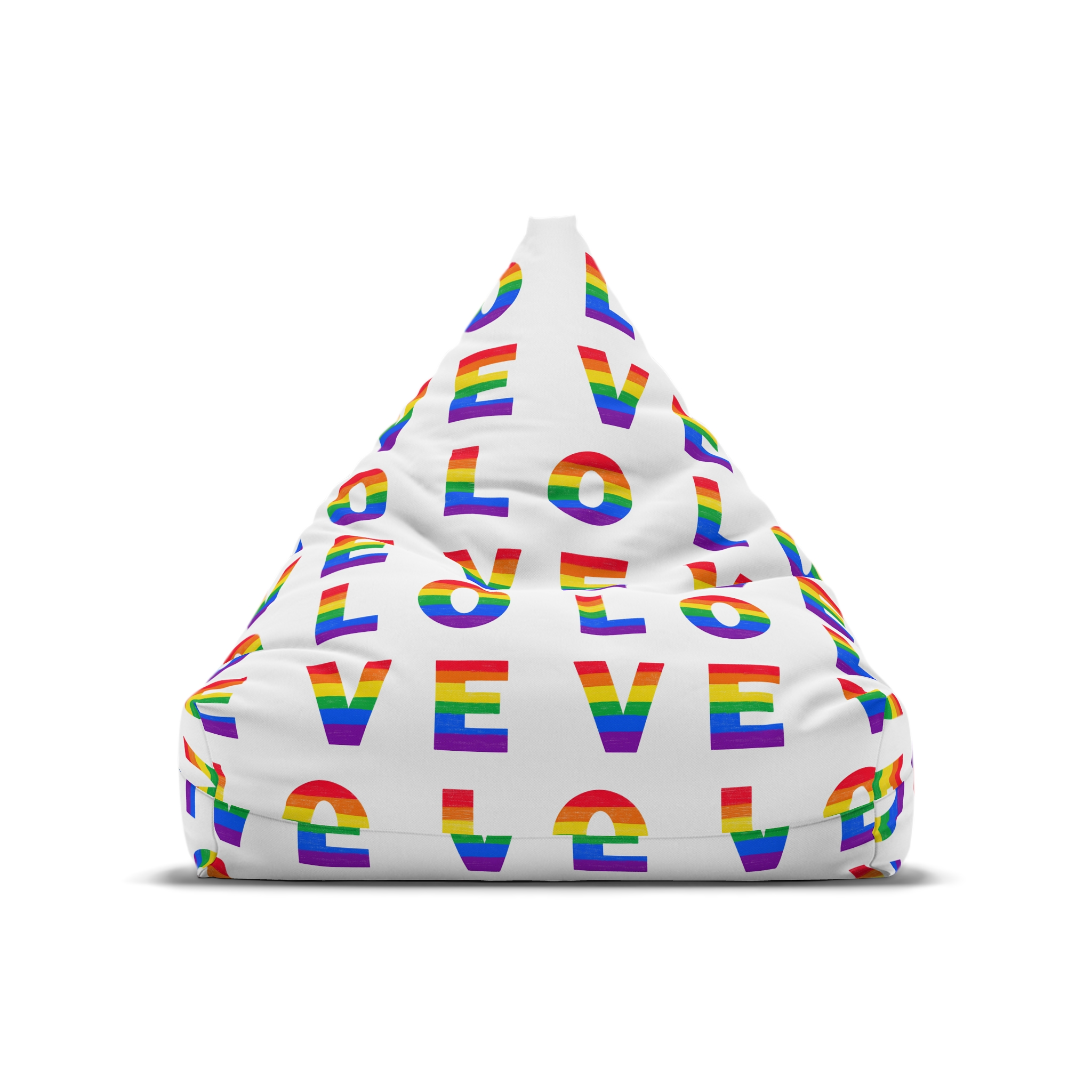 Letters Love Colored Rainbow Lgbtq Gay Pride Flag Colors Vector Lettering Lgbt History Month Pencil Crayon Textured Isolated Love Is Love Concept Bean Bag Chair Cover - Image 5
