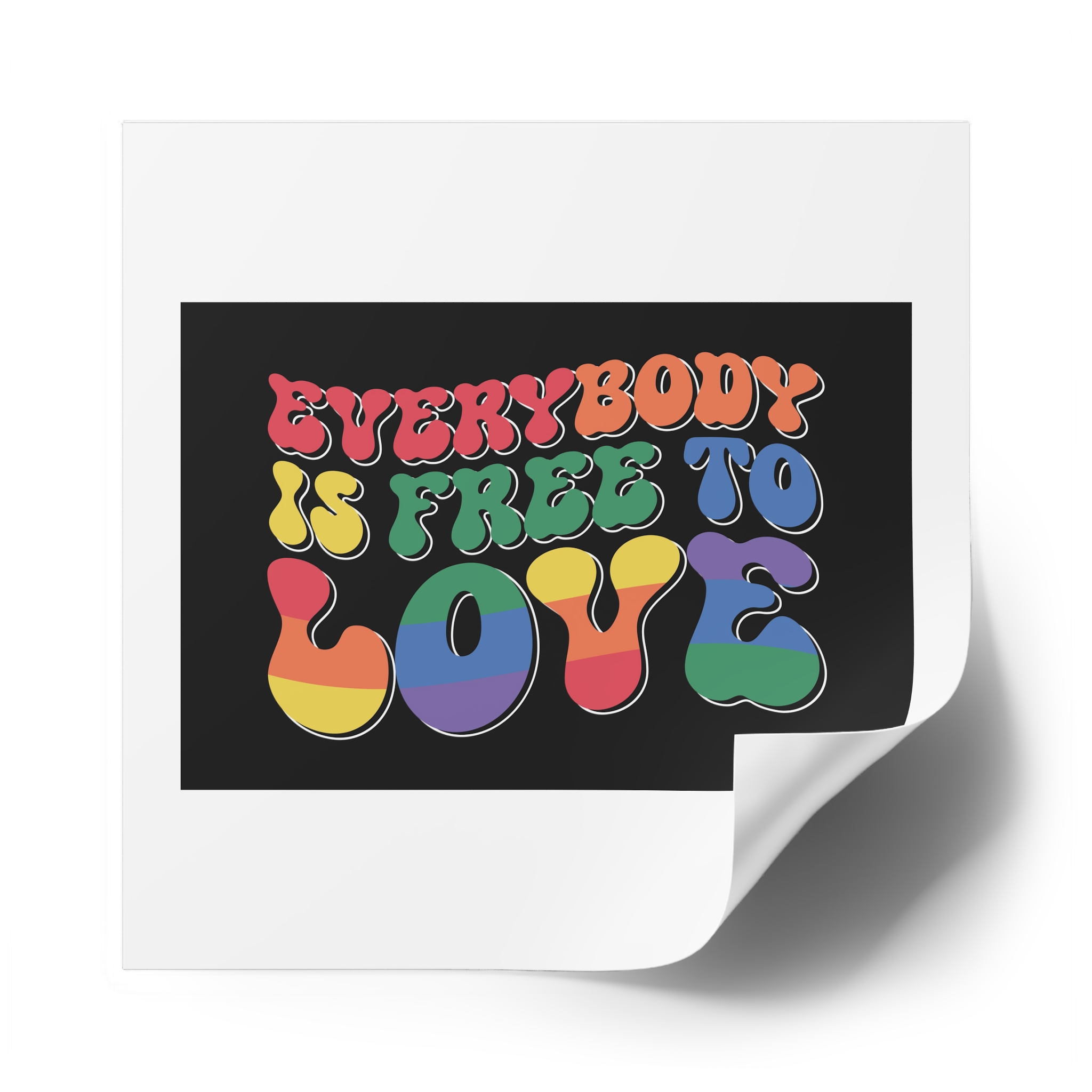 Pride Lgbt Gay Retro Tshirt Design Laminate Stickers Square - Image 50