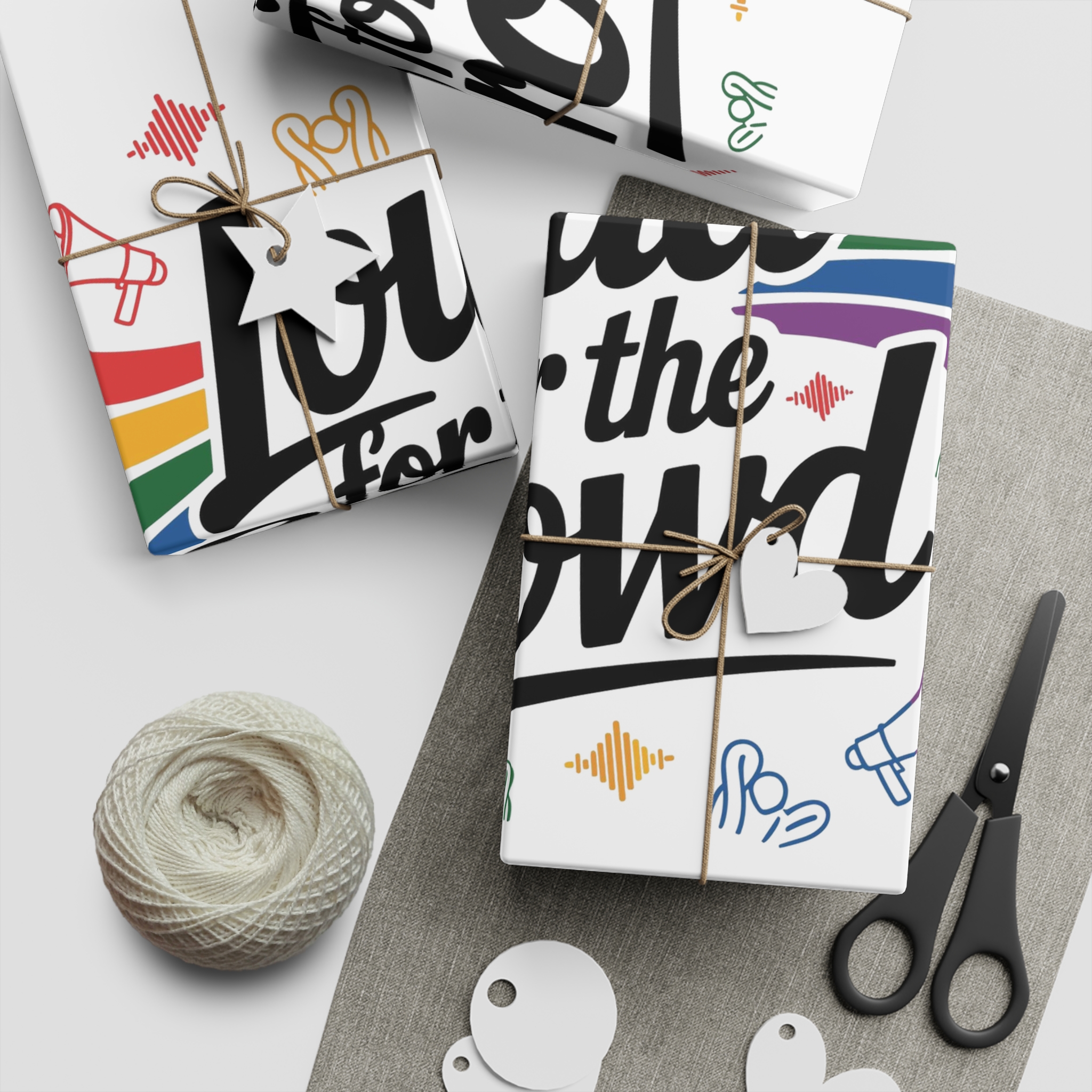 Loud Crowd T Shirt Design Isolated White Background 2 Gift Wrapping Paper Sheets 1pc - Image 2