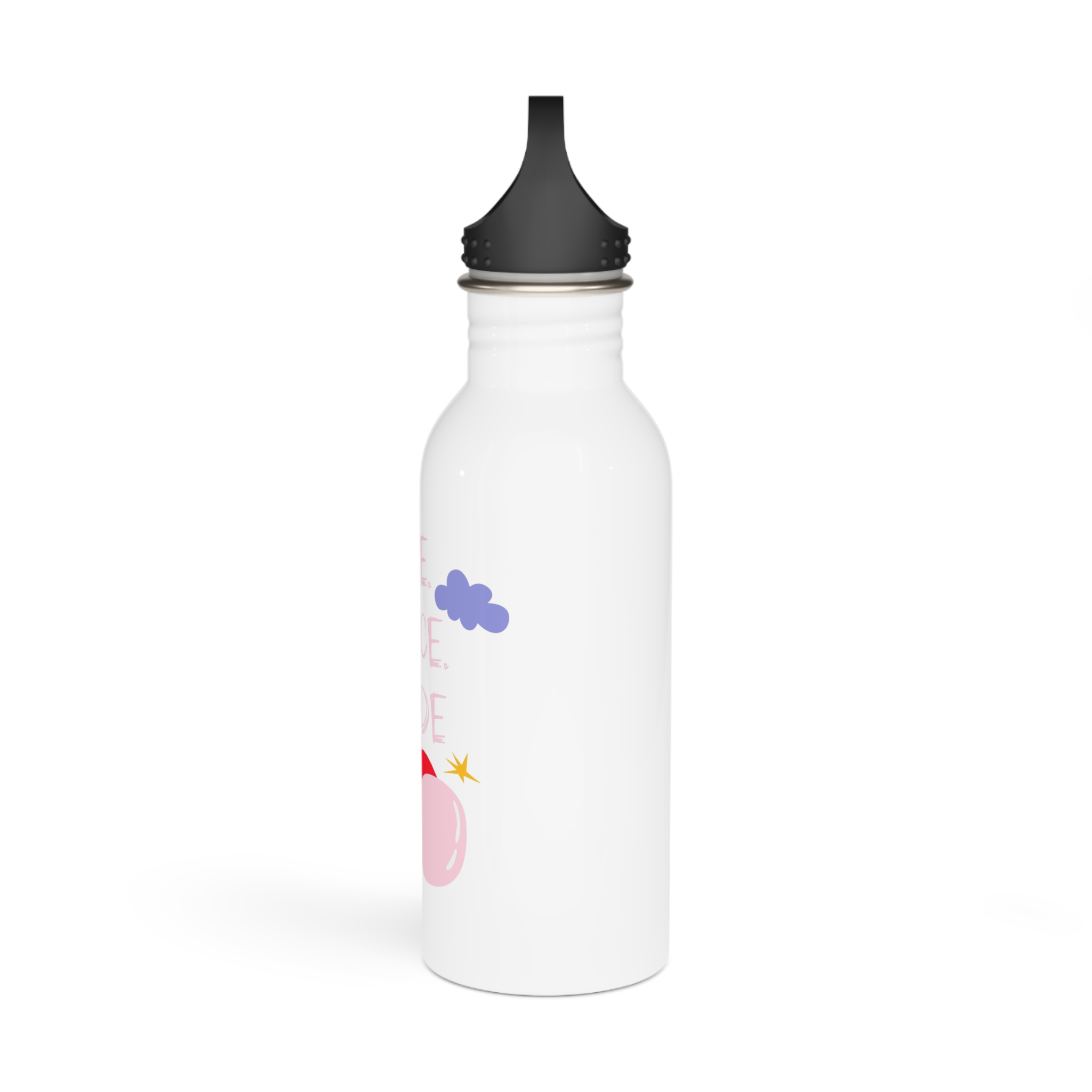 Pride Month Cartoon Funky Card Lgbt Festive Groovy Retro Poster Tolerance Freedom Stainless Steel Water Bottle - Image 4