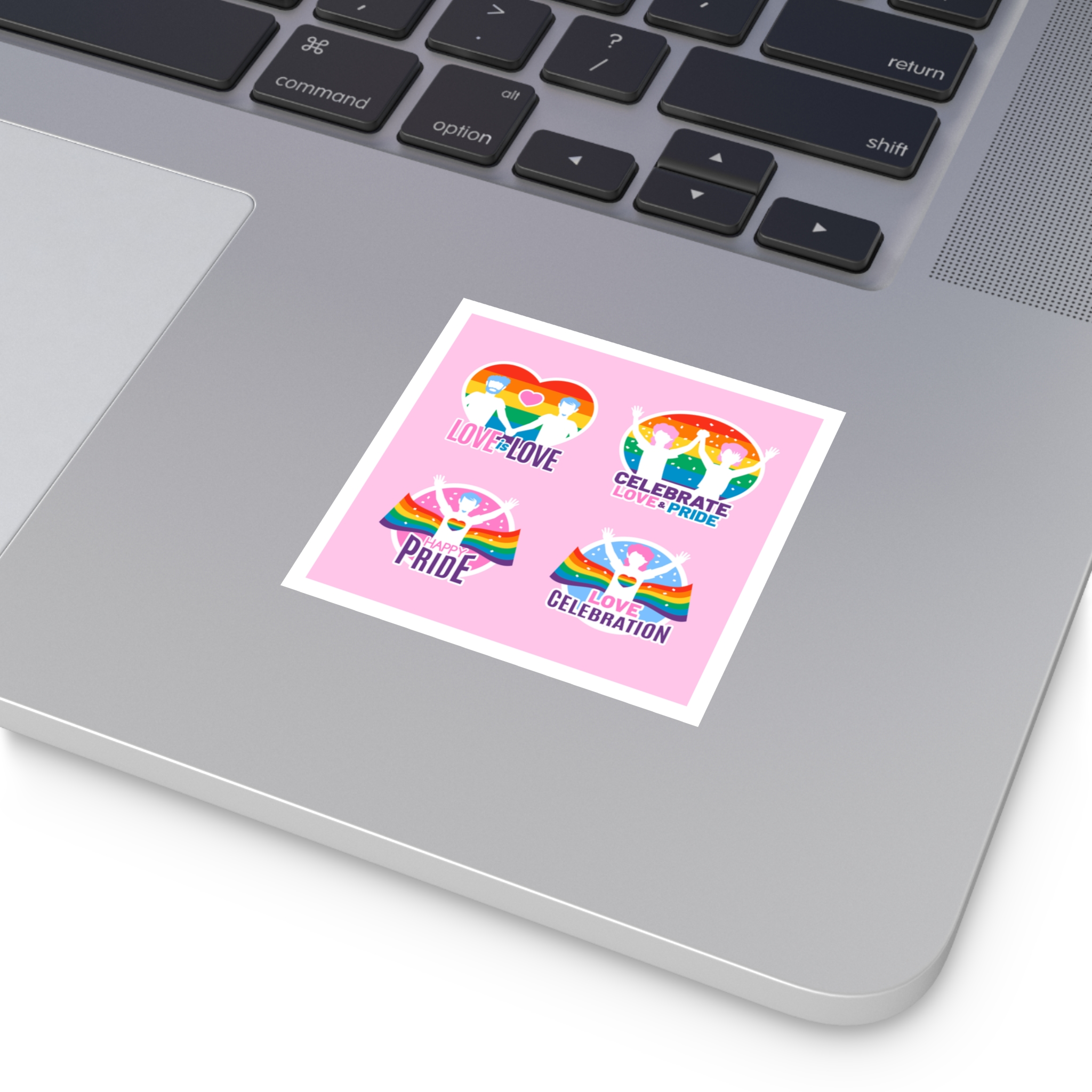 Pride Day Neon Badges Laminate Stickers Square - Image 67