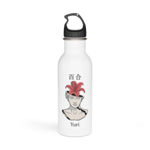 Yuri Broken Bust With Blooming Lily Stainless Steel Water Bottle
