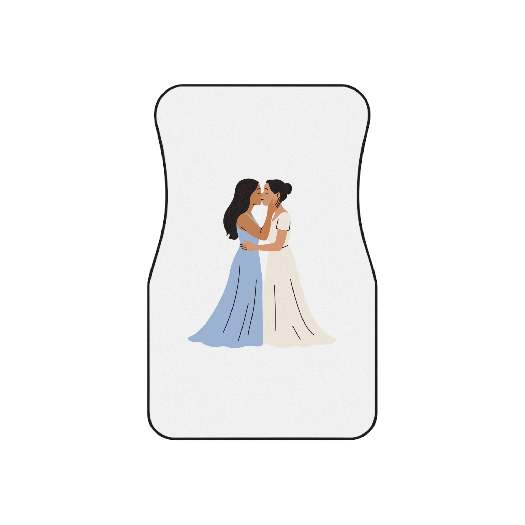Romantic Lesbian Couple Kissing Wedding Dresses Car Mats Set Of 4 - Image 2