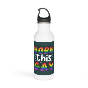 Born This Gay Premium Gay Pride Lettering Vector Design Stainless Steel Water Bottle