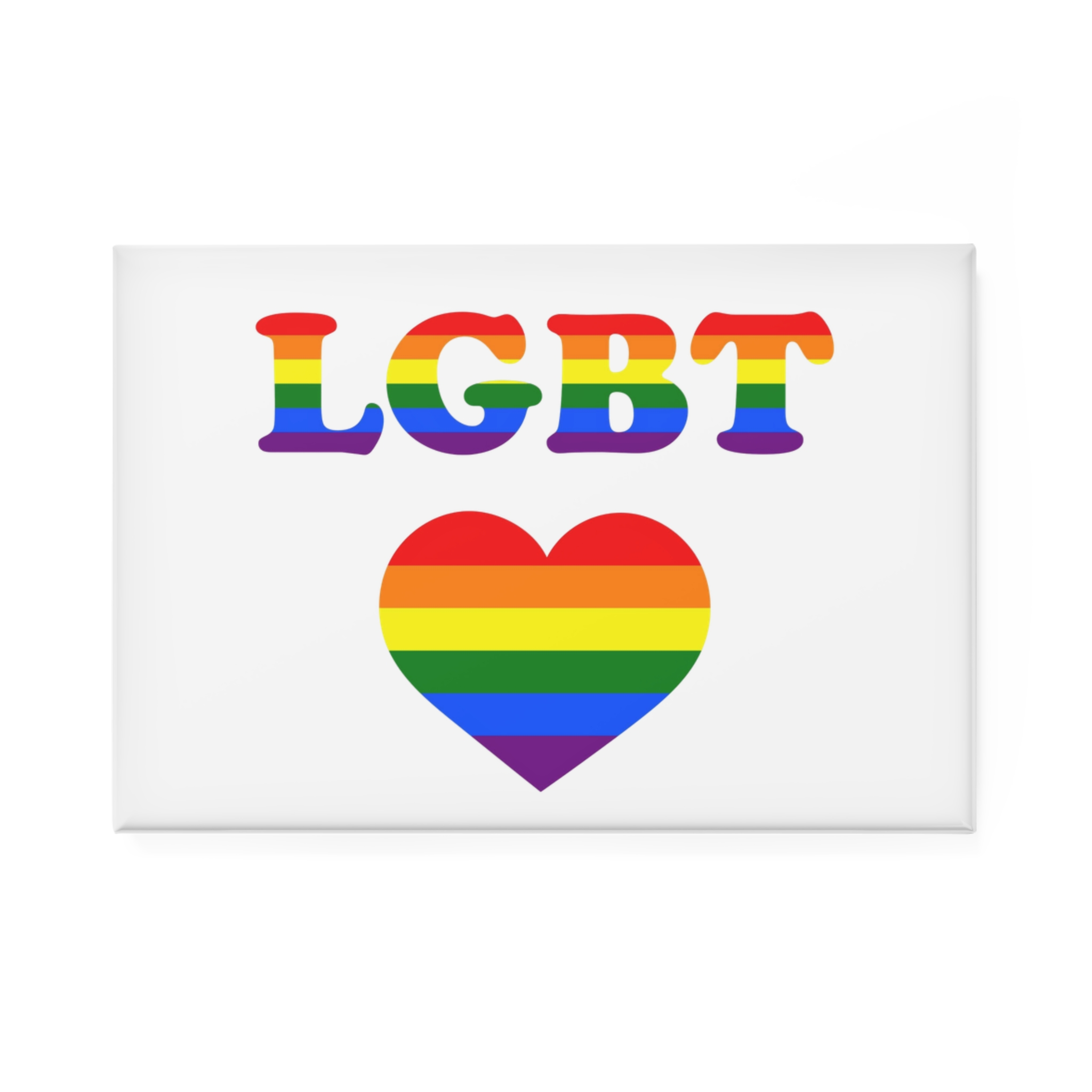 Vector Symbolism Lgbt Community Rainbow Colors Lgbt Inscription Rainbow Heart Button Magnet Rectangle 1 And 10 Pcs