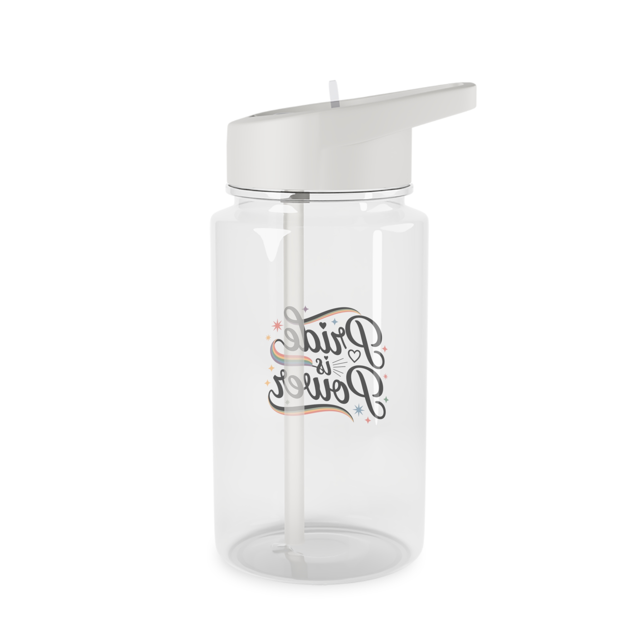 Pride Is Power T Shirt Design Isolated White Background Tritan Water Bottle - Image 2