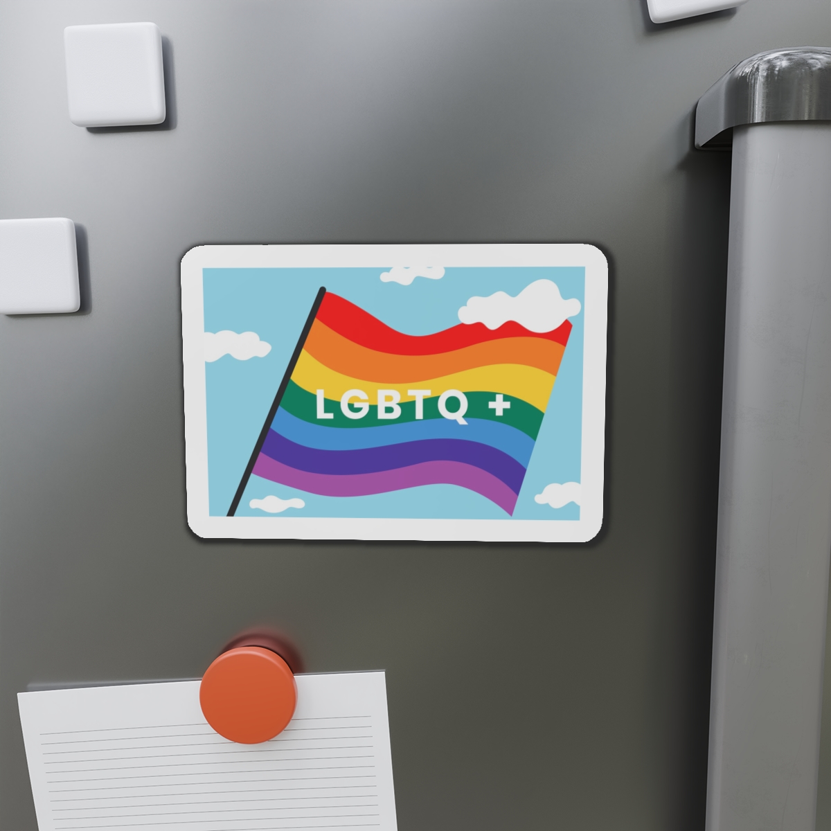 Rainbow Flag Banner Template Lgbtq Rights Die Cut Magnets - Image 14