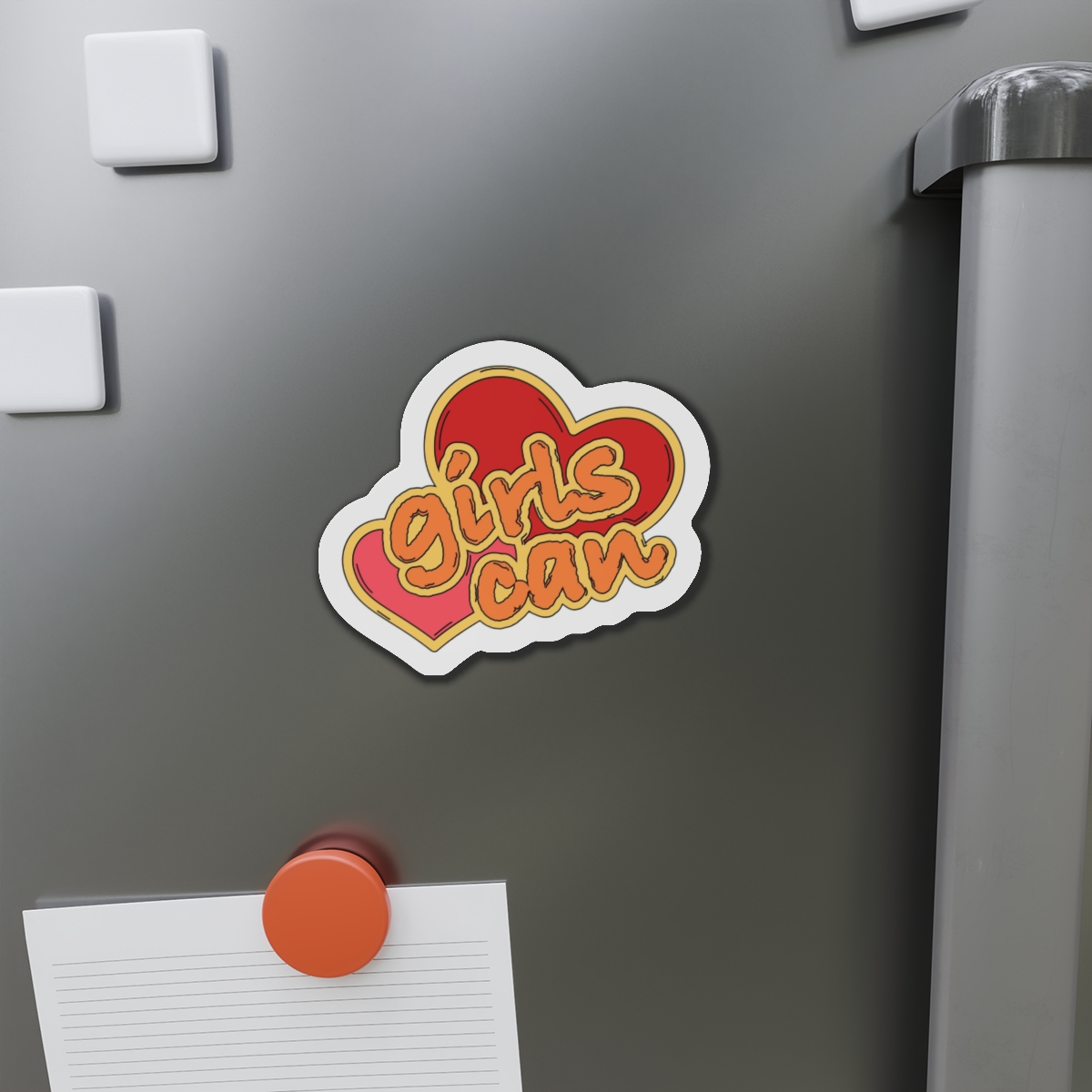Girls Can Heart Sticker Vector Die Cut Magnets - Image 11