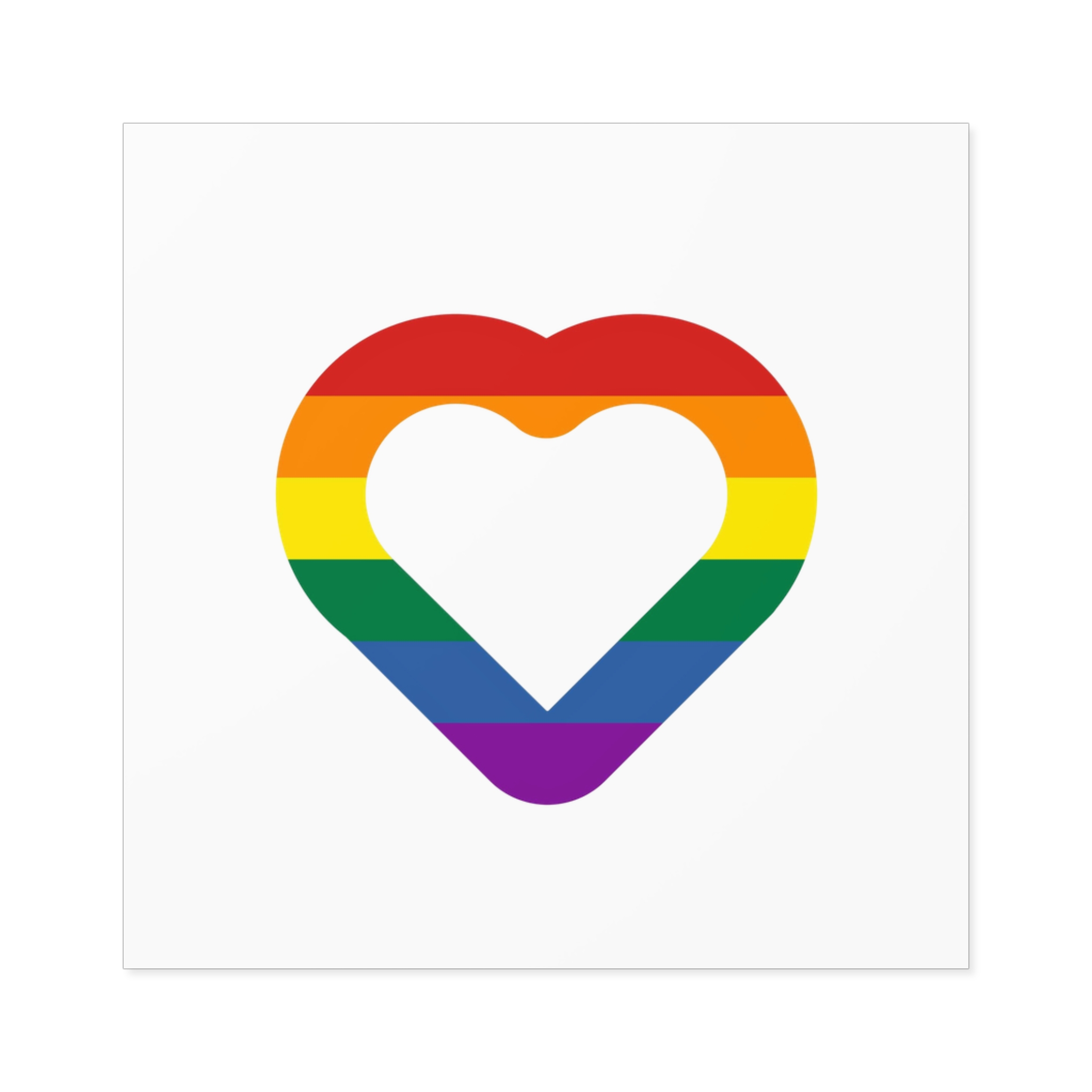 Pride Flag Heart Shape Icon Isolated White Background Lgbt Love Modern Sign Vector Illustration Laminate Stickers Square - Image 25