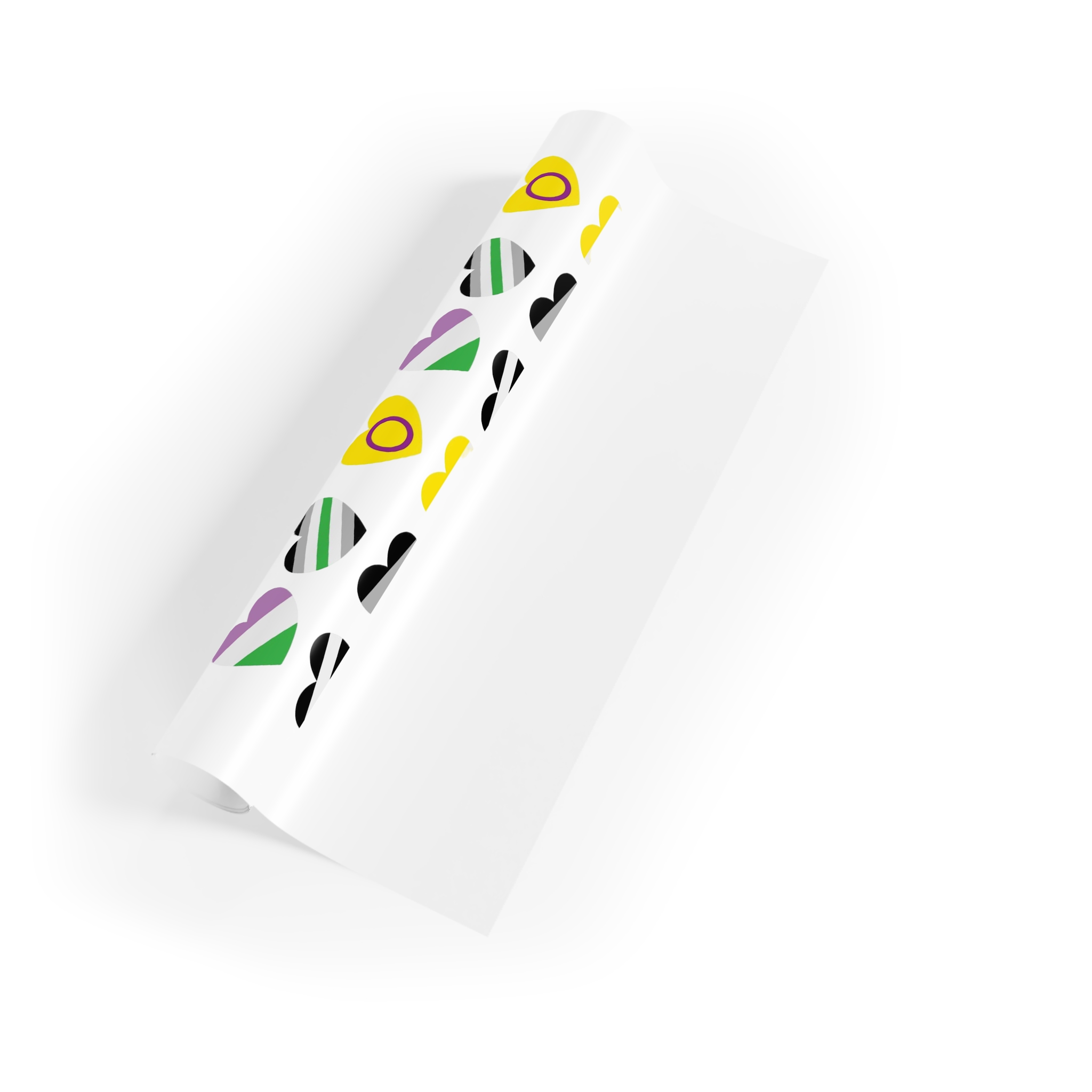 Vector Seamless Pattern Gender Lgbt Flag Heart (1) Gift Wrapping Paper Rolls 1pc - Image 3