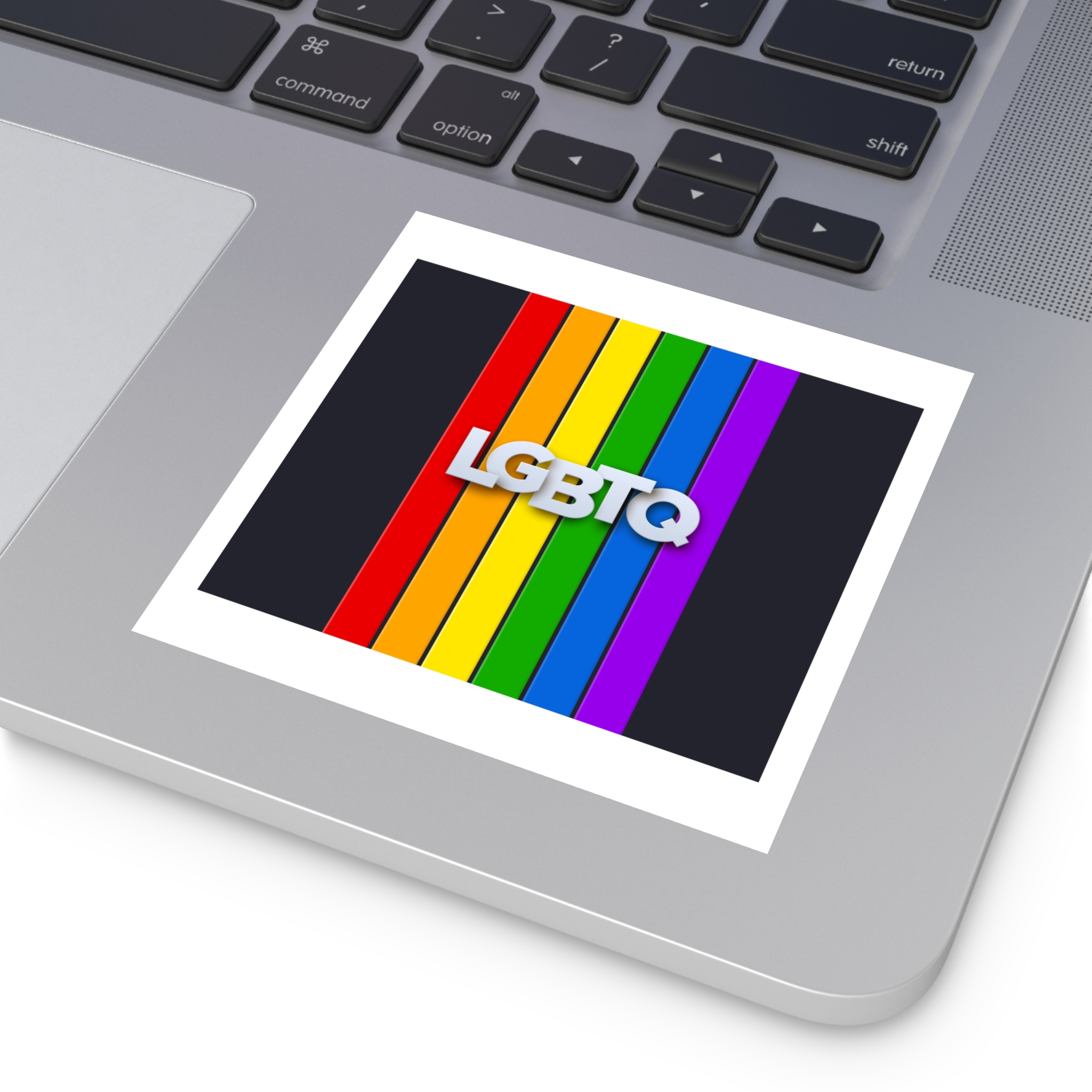 Lgbtq Paper Sign Rainbow Flag Laminate Stickers Square - Image 27