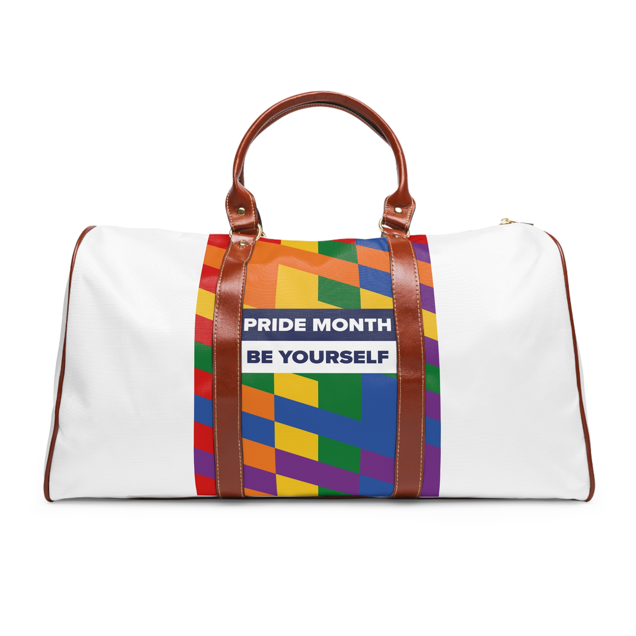 Lgbt Pride Month June Lesbian Gay Bisexual Transgender Lgbtq Flag Rainbow Vector(1)3 Waterproof Travel Bag
