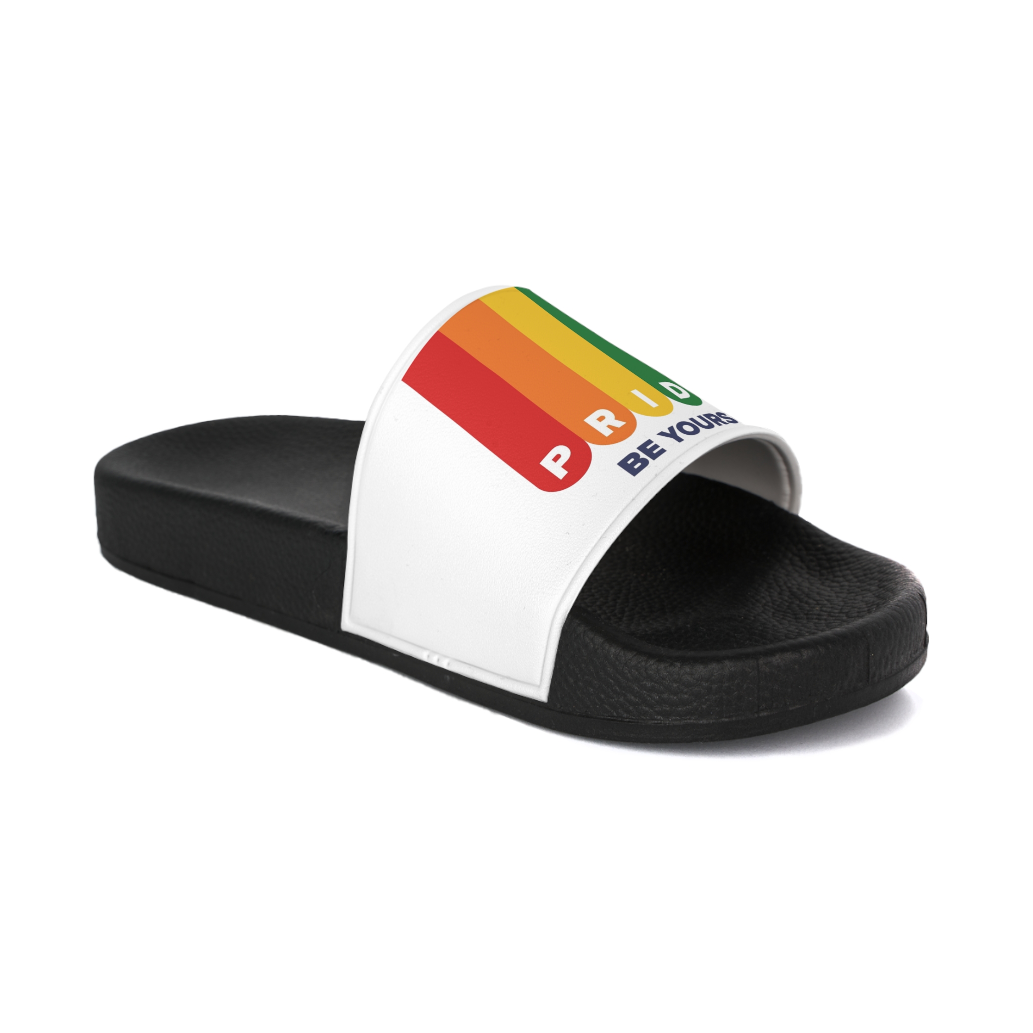 Lgbt Pride Month June Lesbian Gay Bisexual Transgender Lgbtq Flag Rainbow Vector(1) Mens Slide Sandals - Image 2