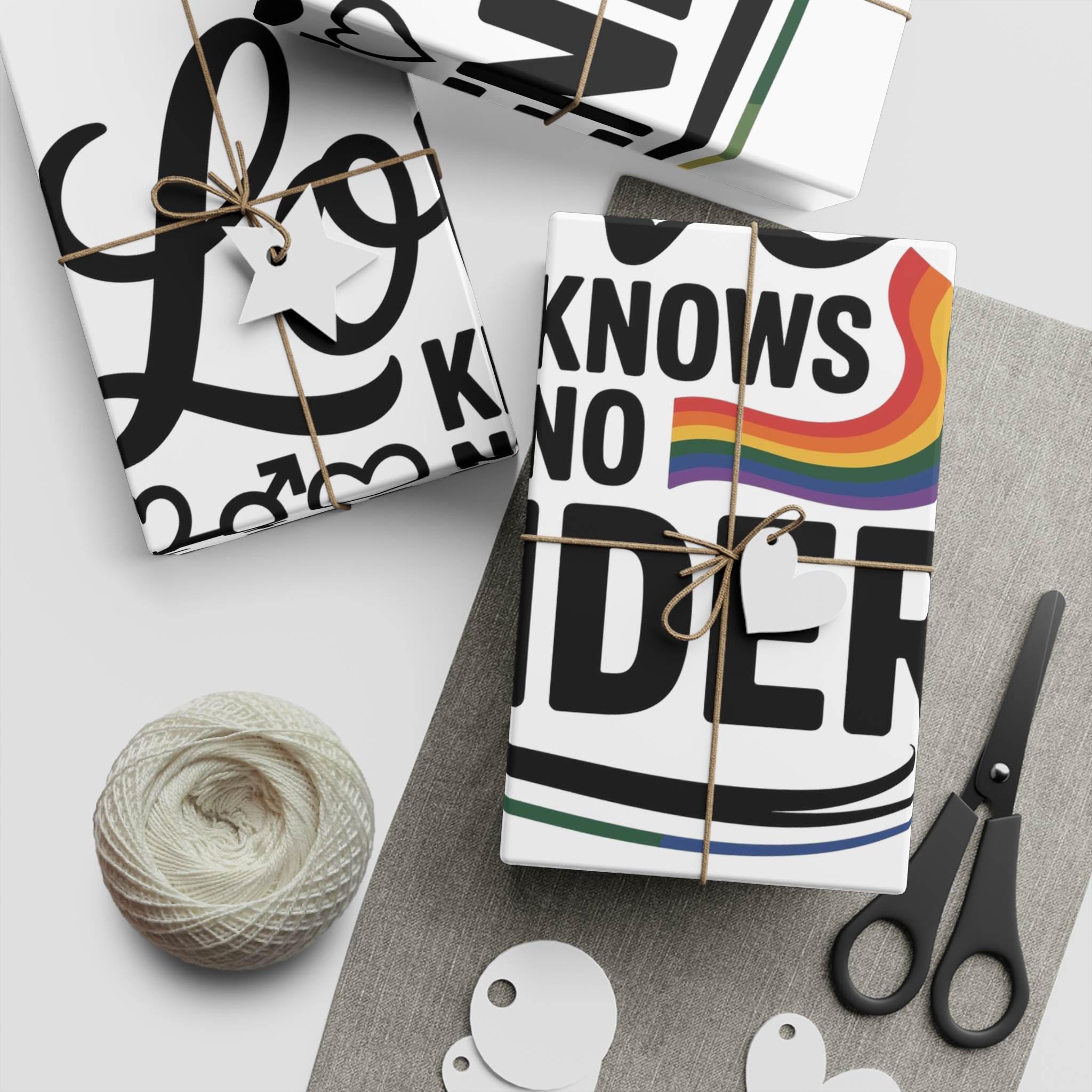 Love Knows No Gender T Shirt Design Isolated White Background Gift Wrapping Paper Sheets 1pc - Image 2