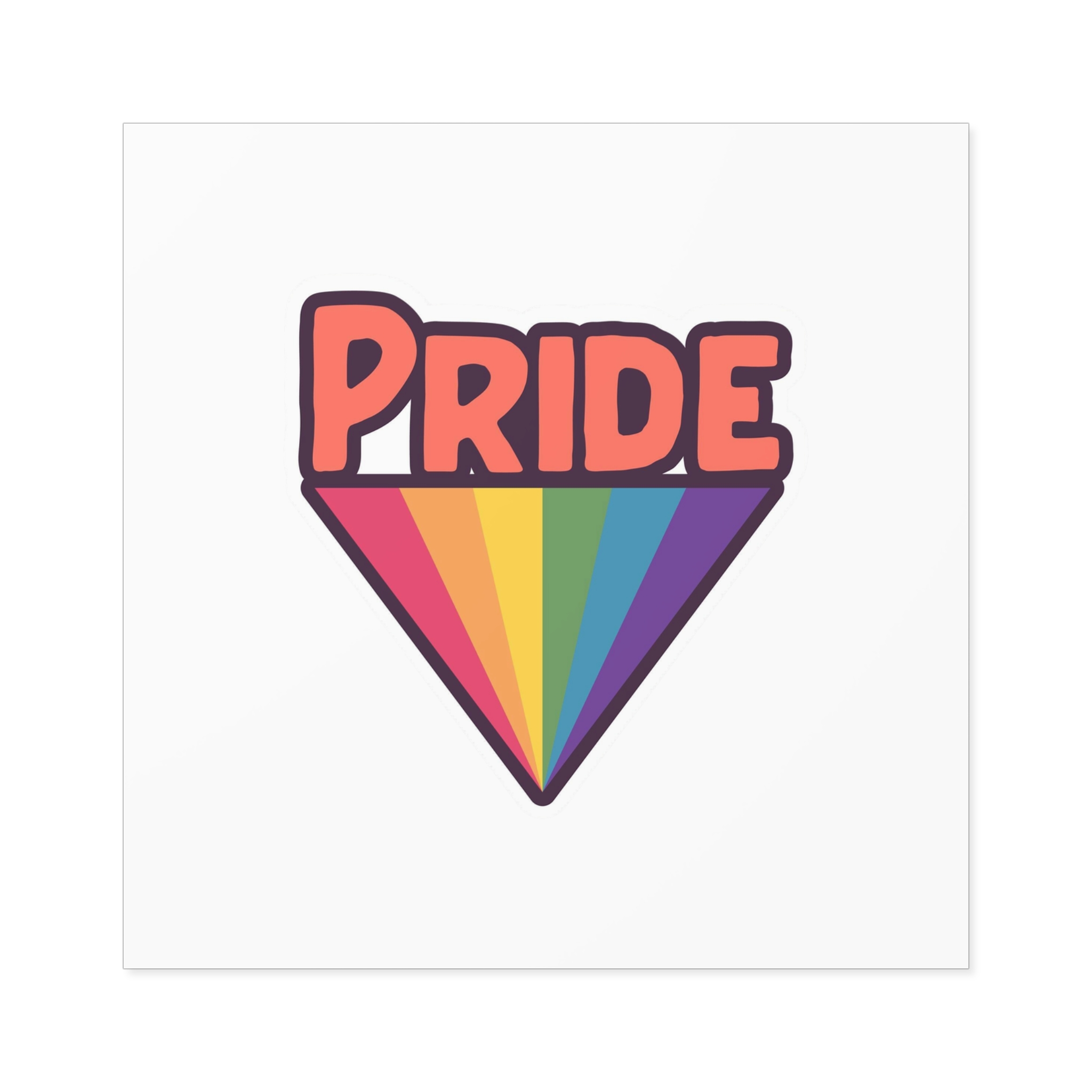 Pride With Rainbow Laminate Stickers Square - Image 73