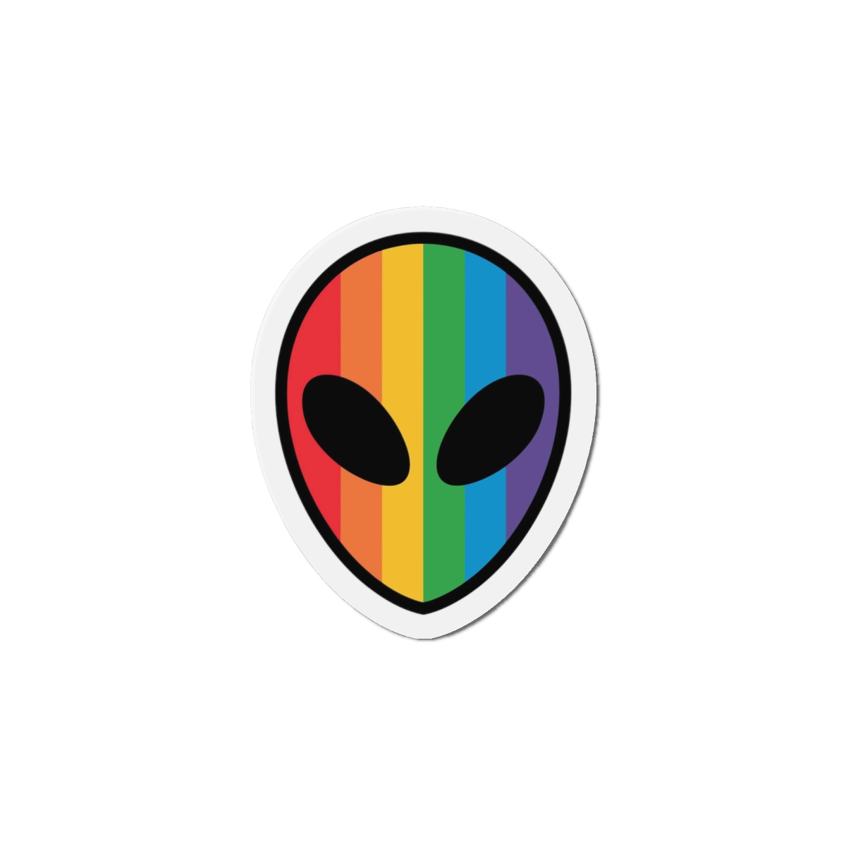 Rainbow Alien Head Lgbt Pride Illustration Die Cut Magnets - Image 7