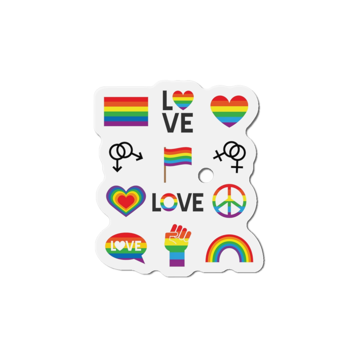 Vector Set Lgbt Homosexual Rainbow Flag Die Cut Magnets - Image 13