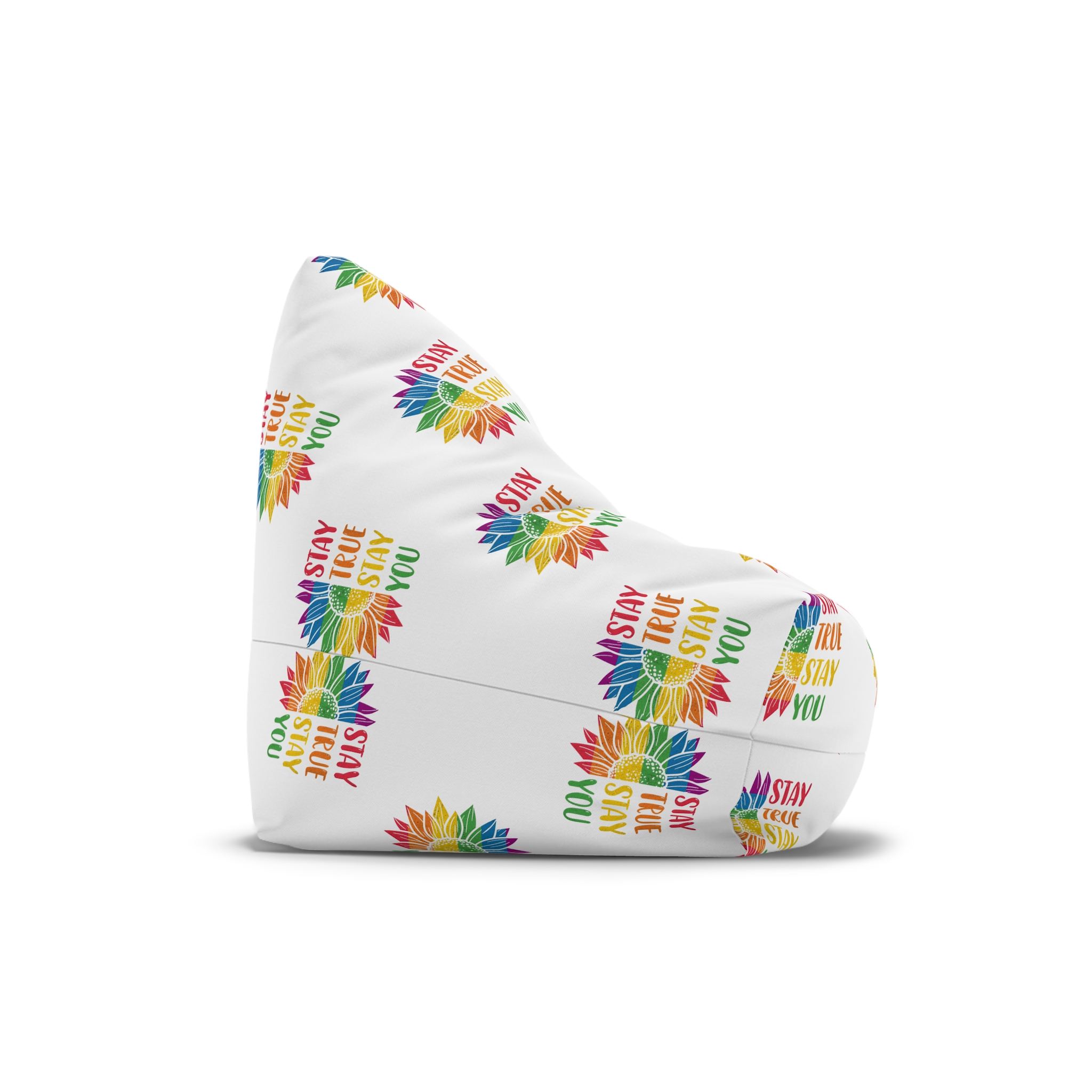 Sunflower Pride Rainbow Premium Vector T Shirt Bean Bag Chair Cover - Image 3