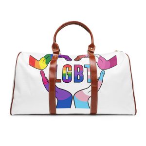 Lgbt Hands United Pride Month Rainbow Flag Vector Illustration Isolated White Background Waterproof Travel Bag
