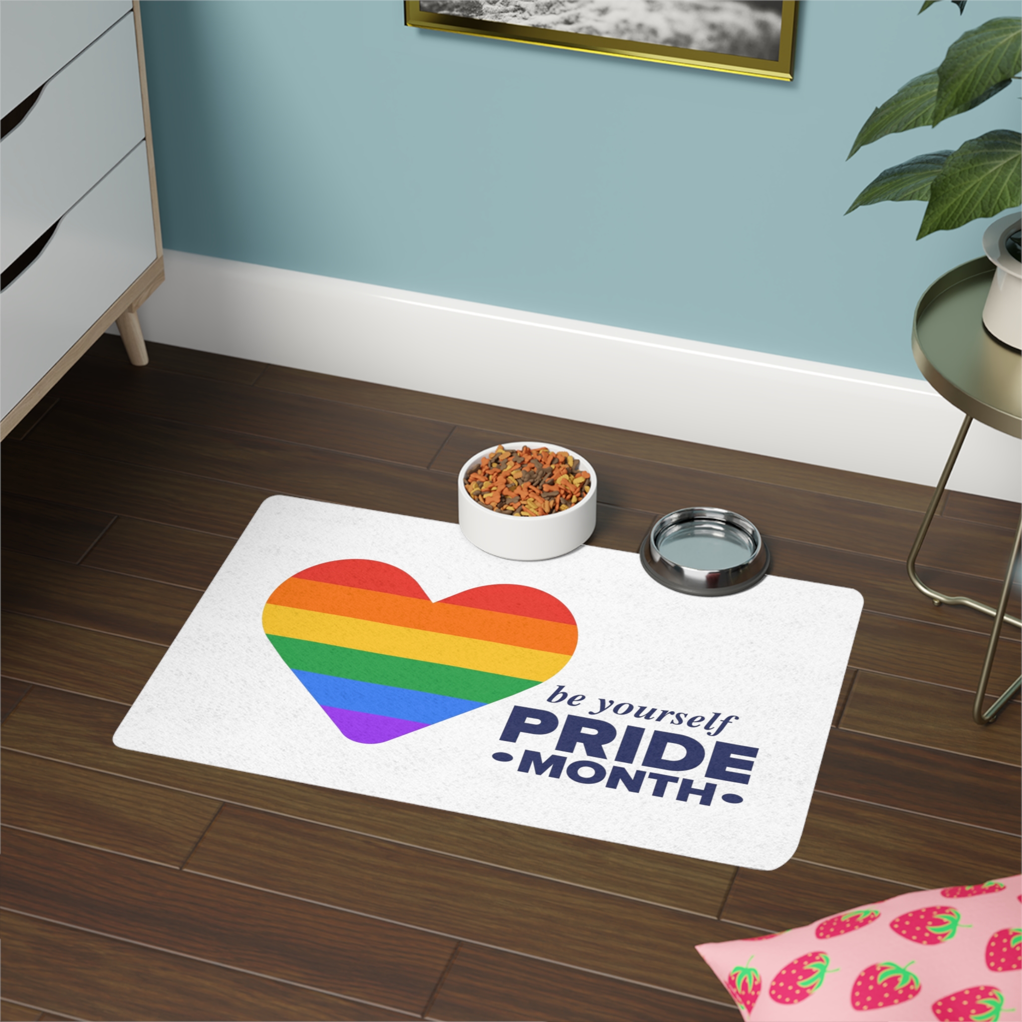 Lgbt Pride Month June Lgbt Flag Rainbow Flag Love Concept Vector Illustration Poster Pet Food Mat 12x18 - Image 4
