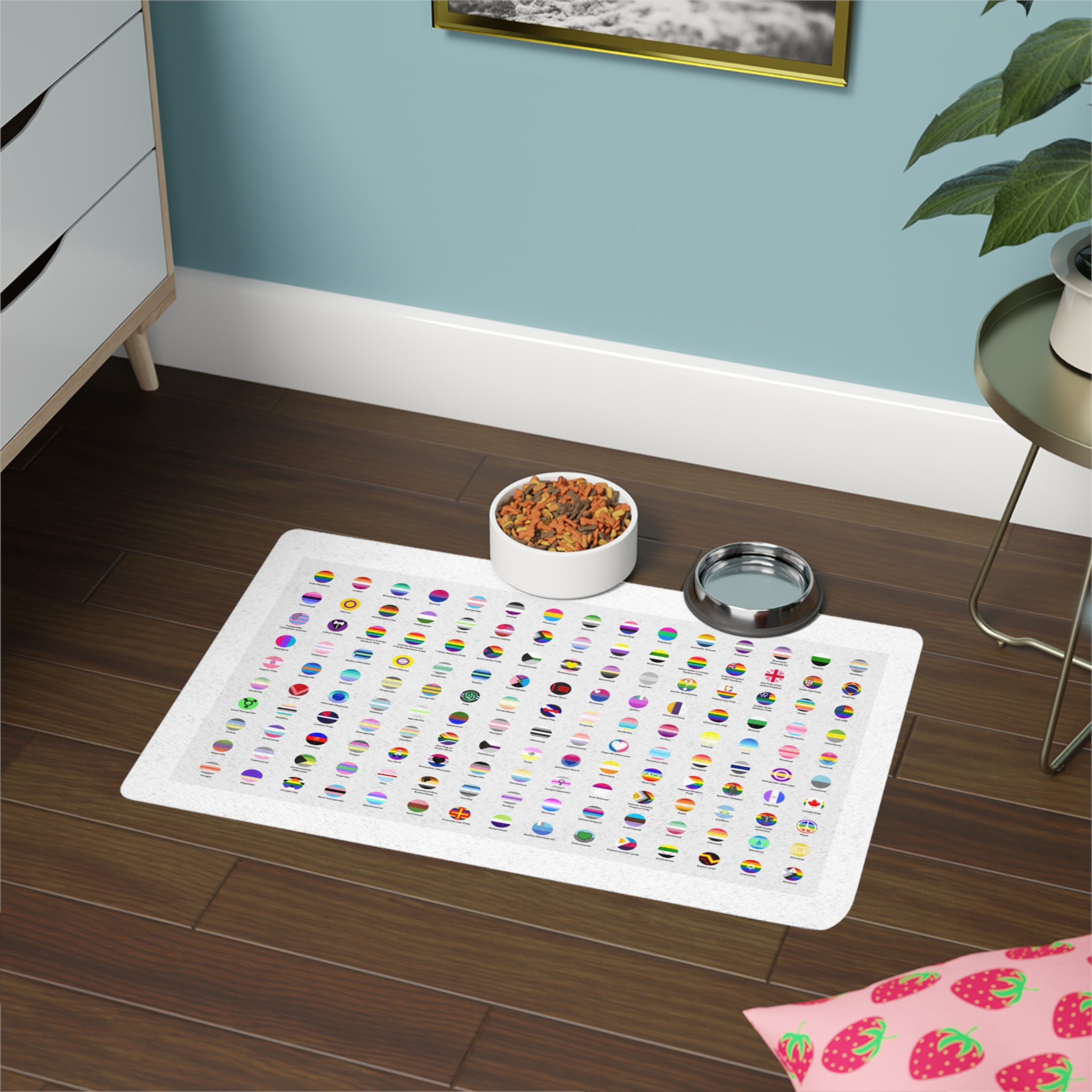 Circular Lgbtq Pride Flags Collection Chart Representing Diverse Gender Sexual Identities Pet Food Mat 12x18 - Image 4