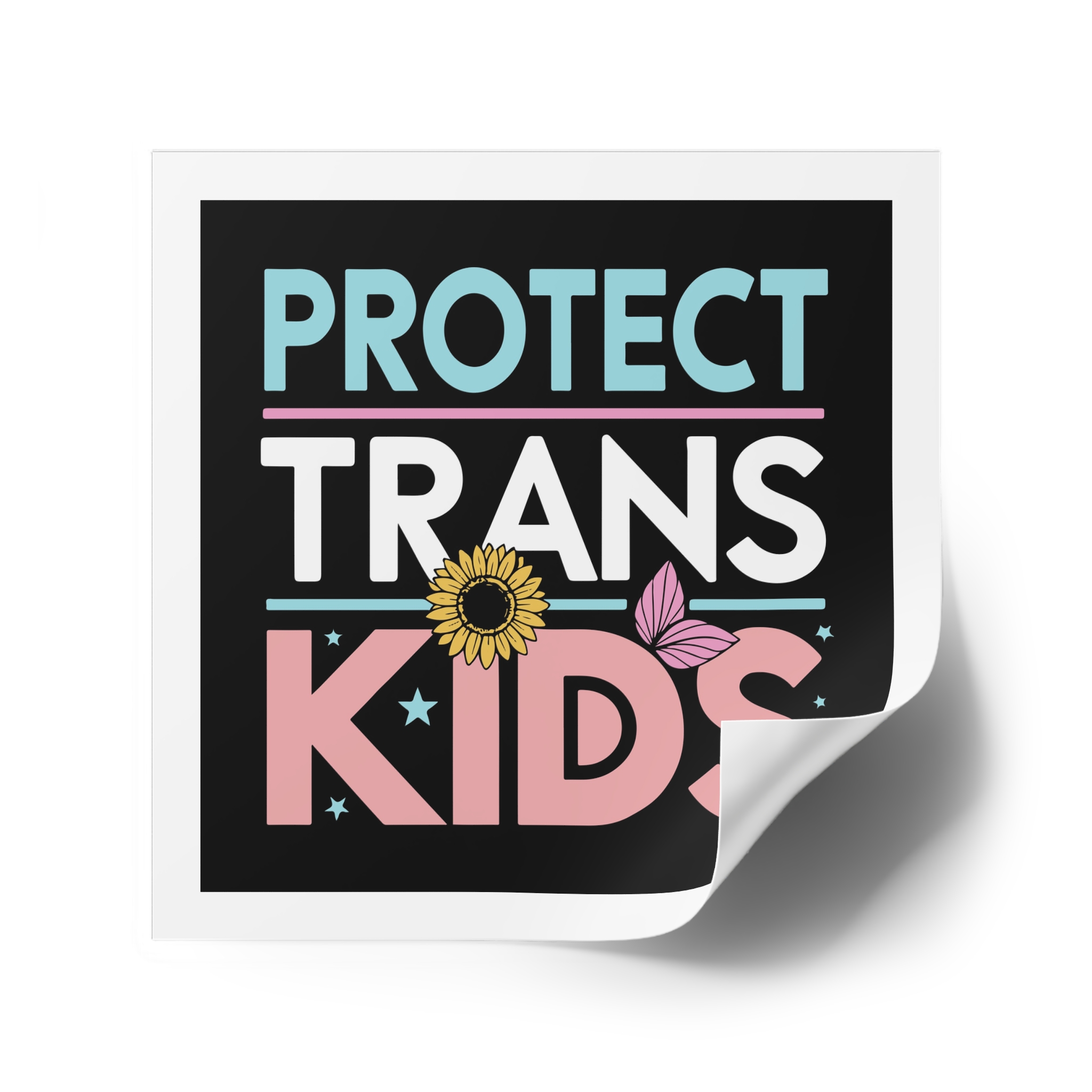 Protect Trans Kids Laminate Stickers Square - Image 74