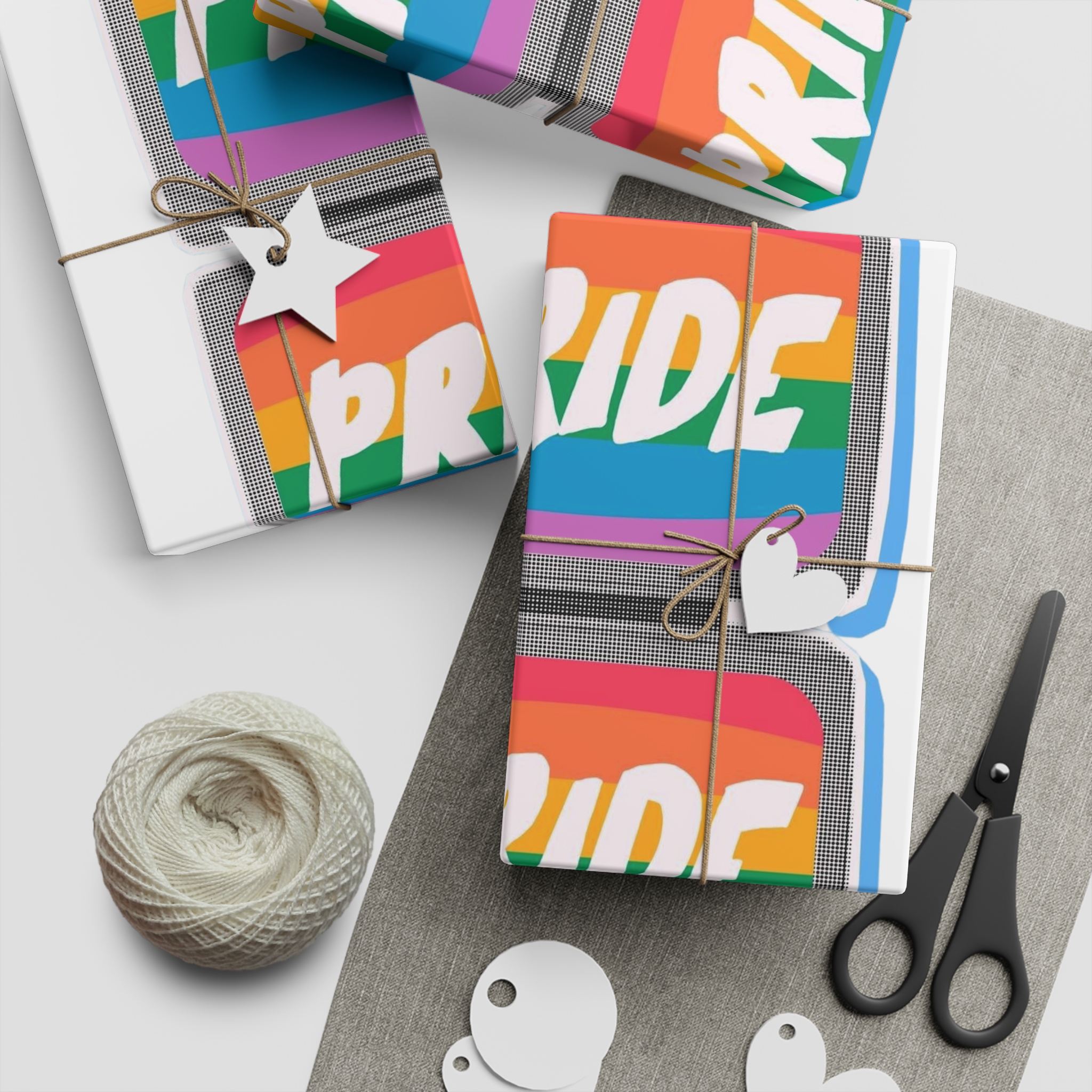 Retro Halftone Tvs With Rainbow Screens Bold Text Perfect Pride Month Activism Designs Gift Wrapping Paper Sheets 1pc - Image 2