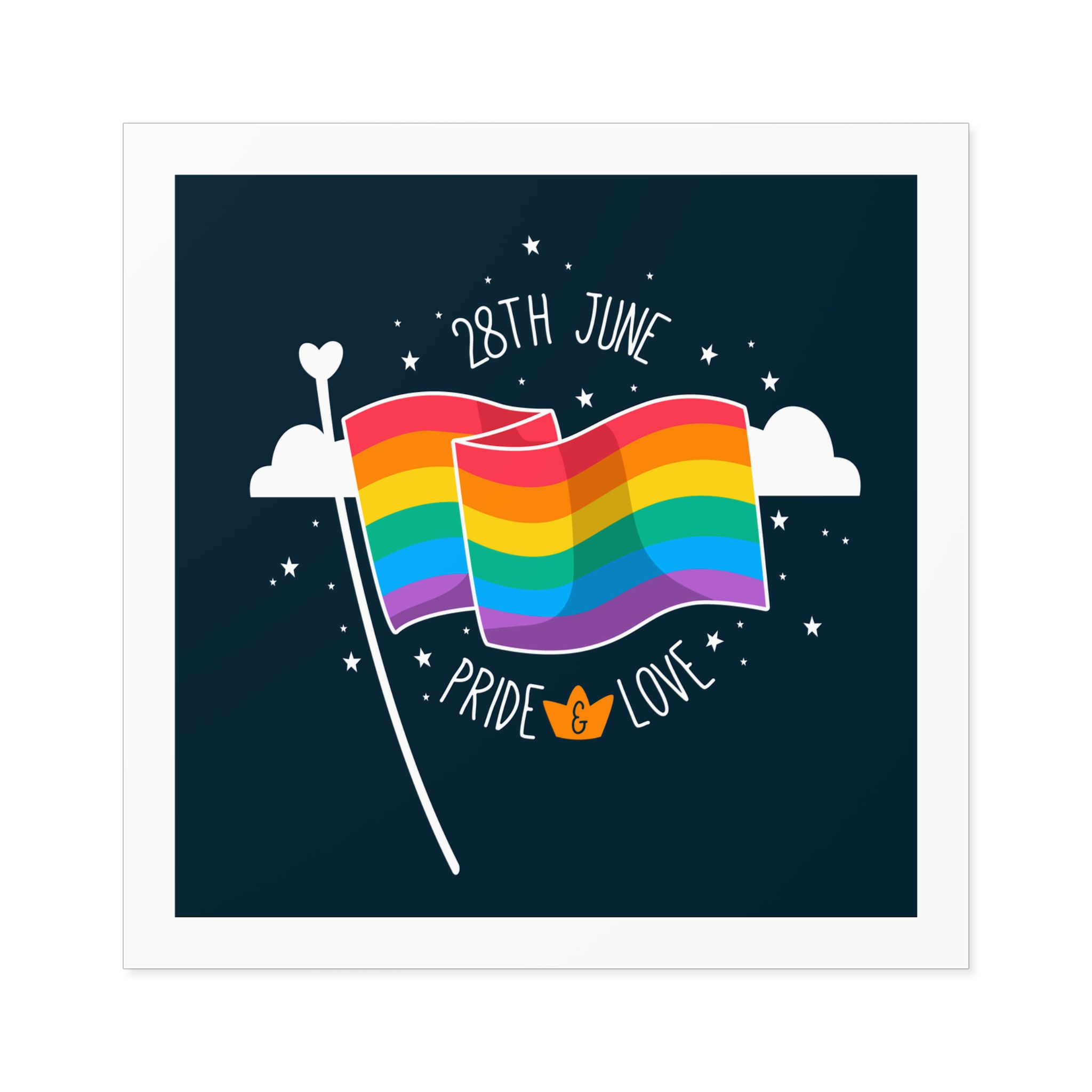 Rainbow Flag With Pride Day Concept Laminate Stickers Square - Image 45