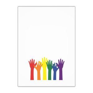 Silhouette Rainbow Colored Hands As Colors Pride Flag Lgbtqia Concept Gift Wrapping Paper Sheets 1pc