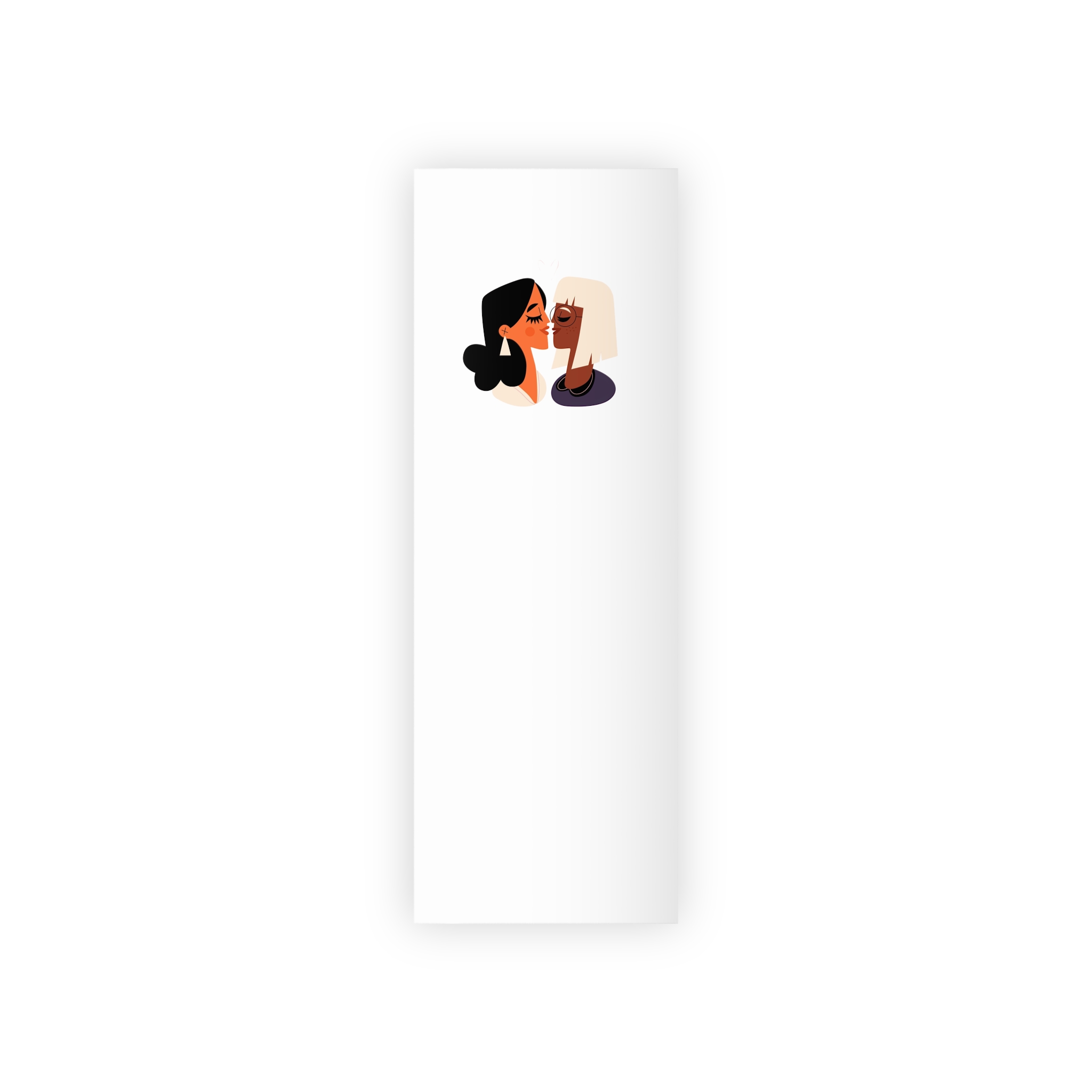 Flat Design Lesbian Couple Kiss Illustration (2) Gift Wrapping Paper Rolls 1pc - Image 5