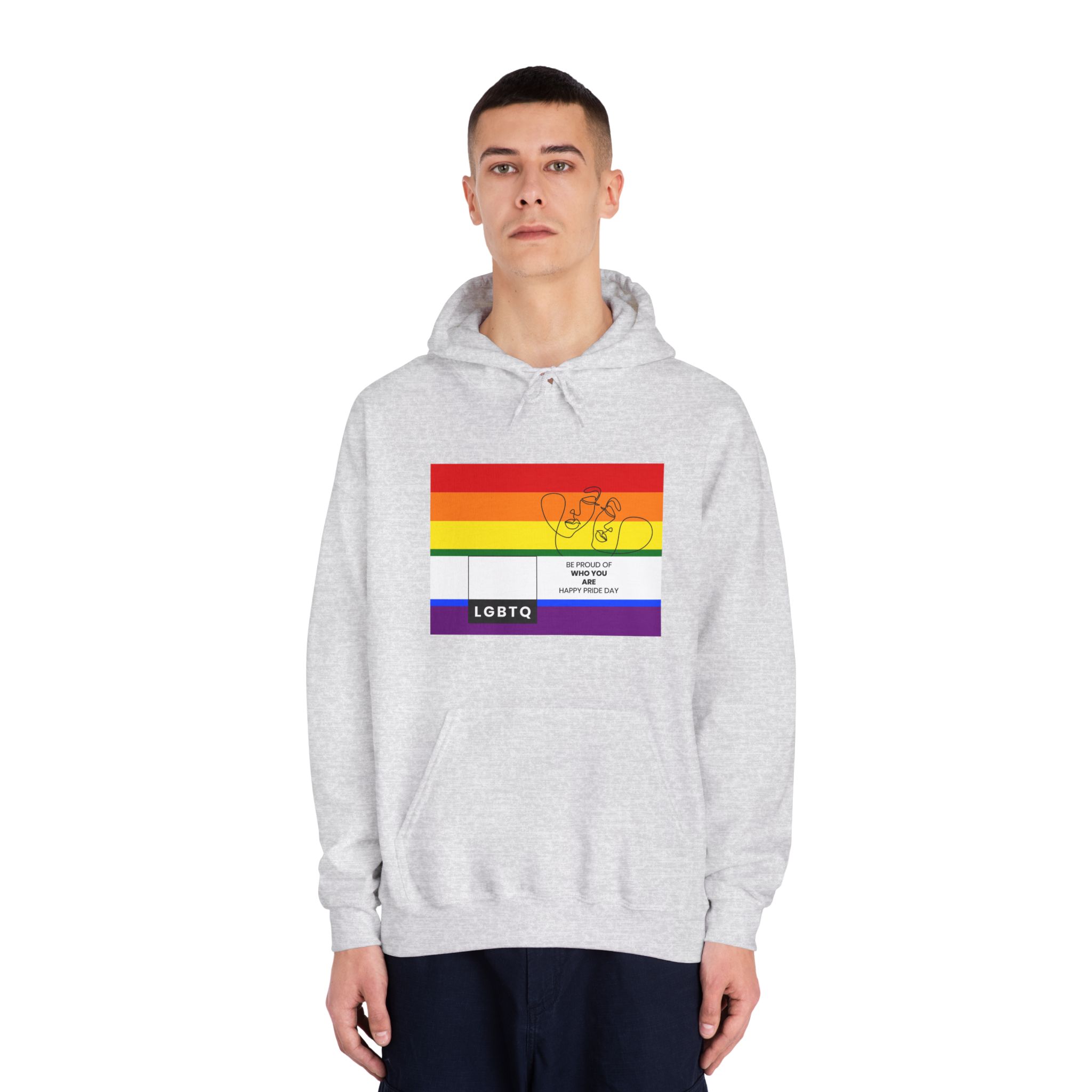 Lgbtq Pride Month Celebration Banner Poster Card Design Vector Illustration Unisex Dryblend Hooded Sweatshirt - Image 7