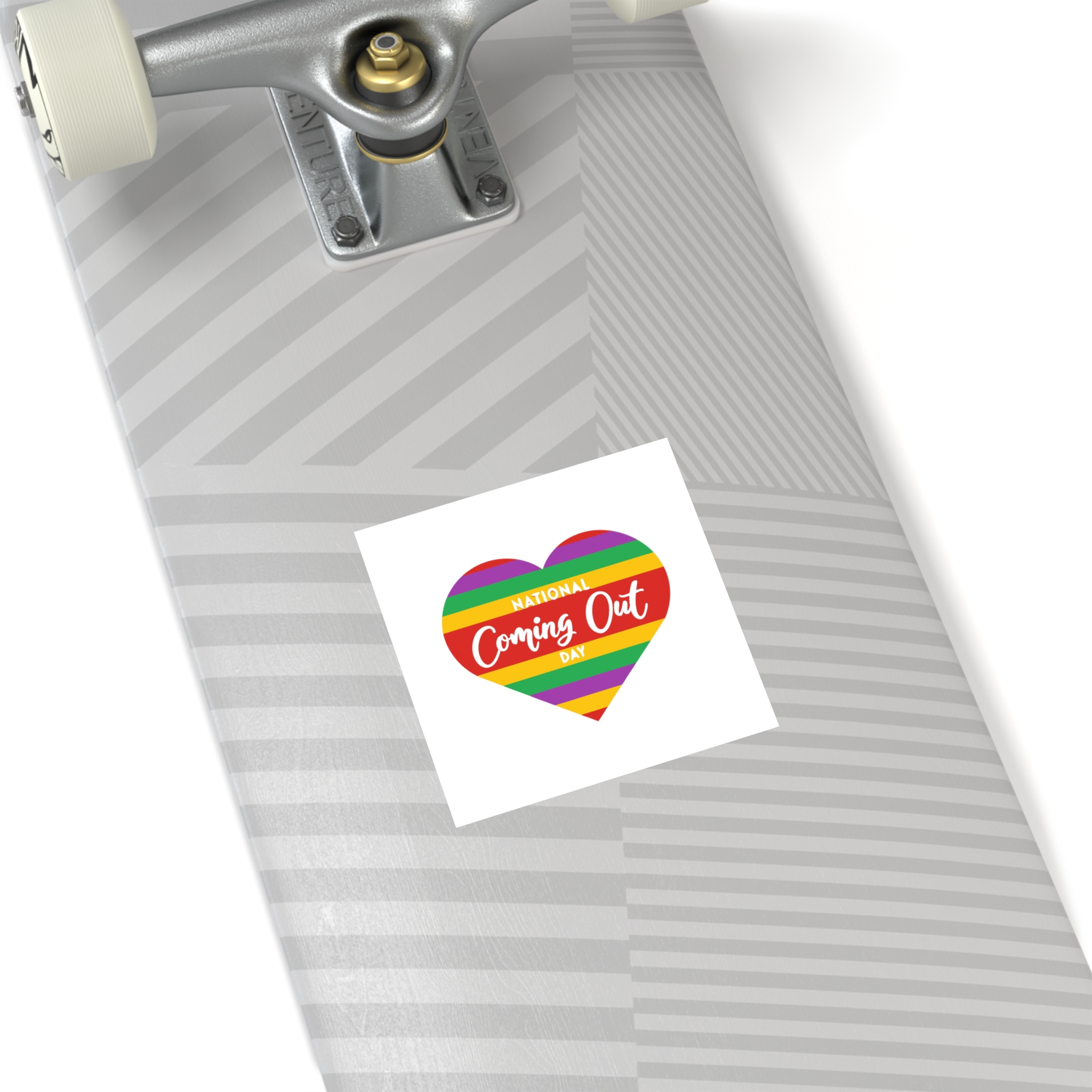 National Coming Out Day Rainbow Heart With Text Pride Lgbtq Laminate Stickers Square - Image 20