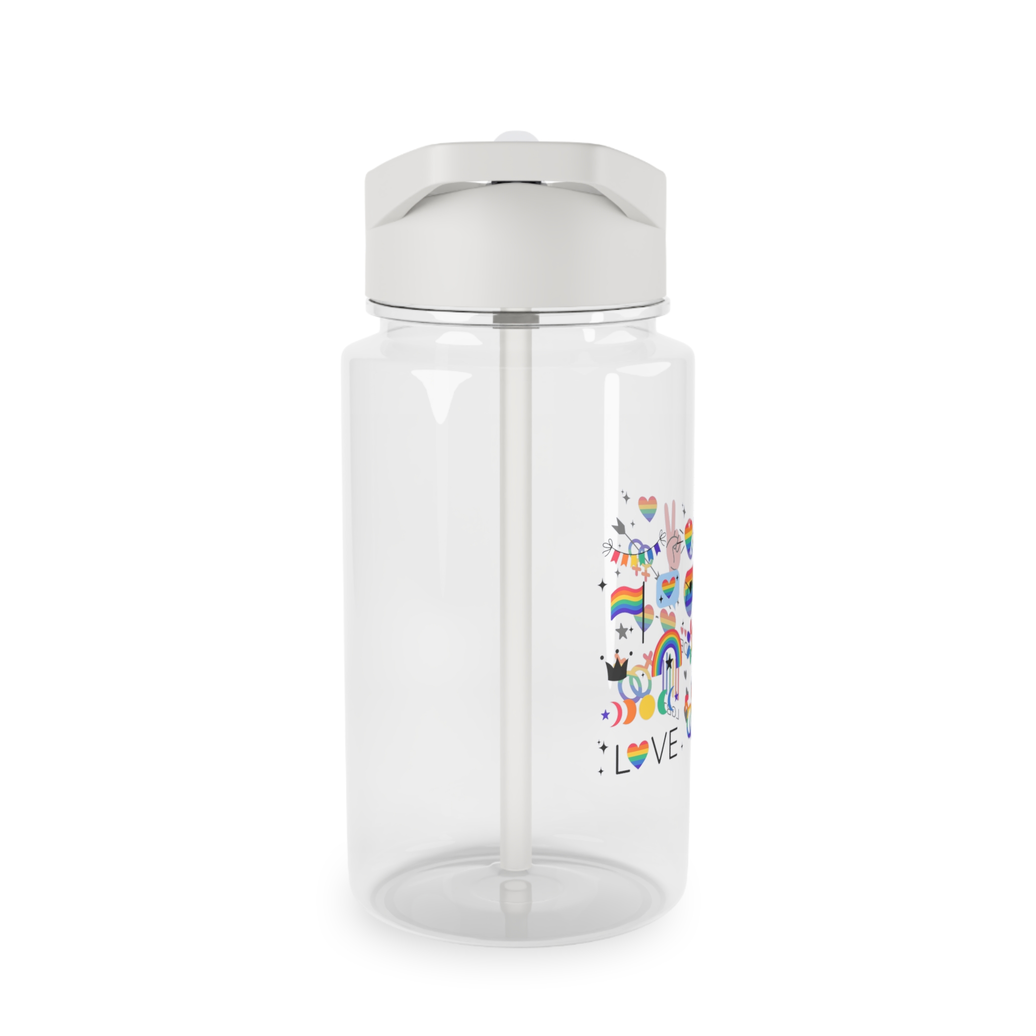 Lgbt Stickers Pack Doodle Style Lgbtq Set Lgbt Pride Community Symbols Rainbow Colored Element Tritan Water Bottle - Image 4