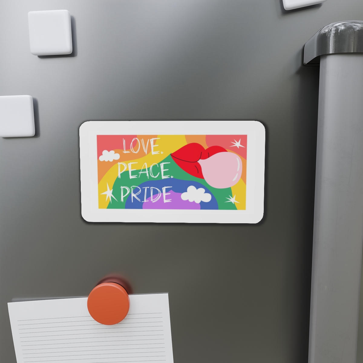Lgbt Festive Cartoon Groovy Banner Retro 90s Style Love Freedom Concept Die Cut Magnets - Image 14