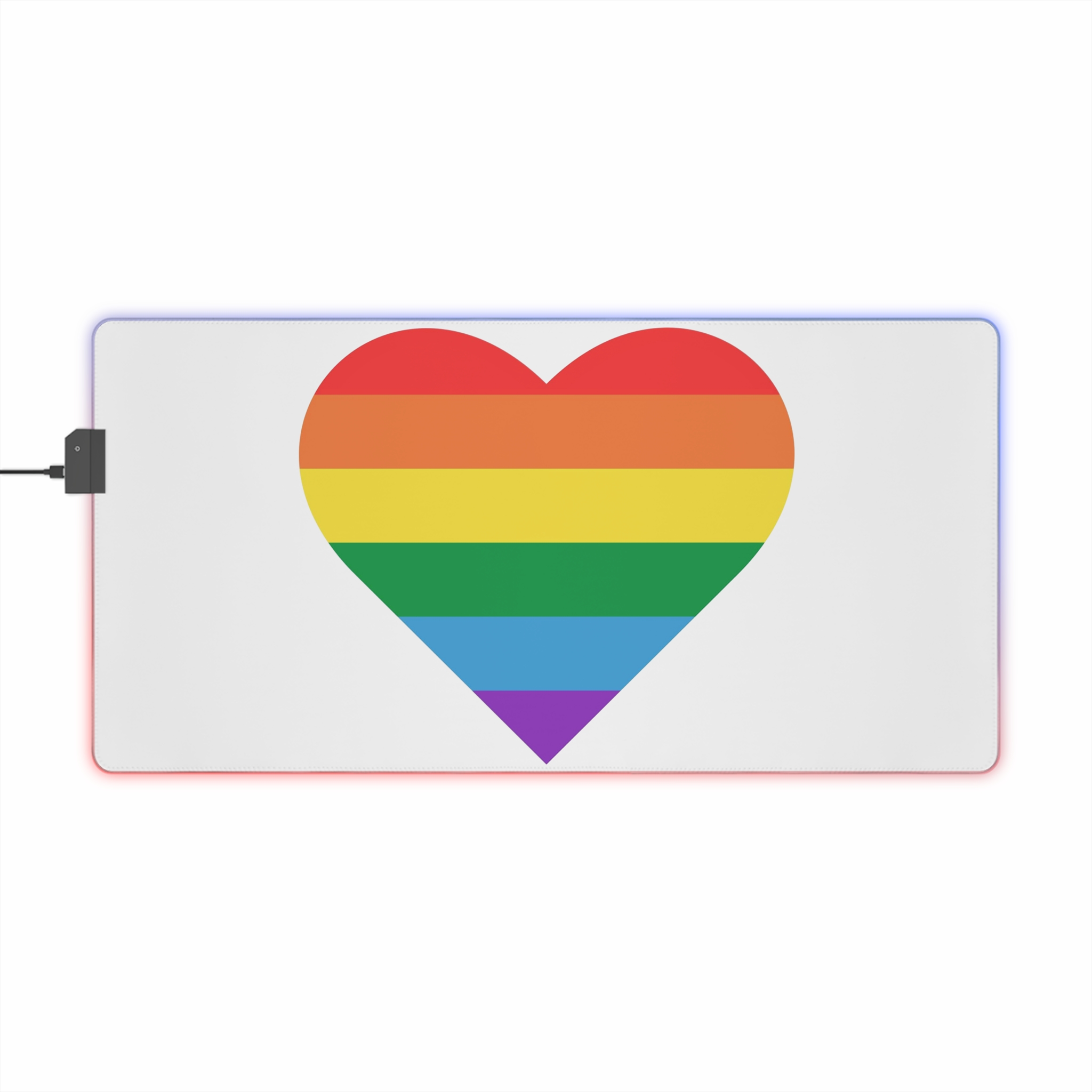 Vector Illustration Heart Colors Lgbt Flag Heart Pride Month - Led Gaming Mouse Pad - Image 5