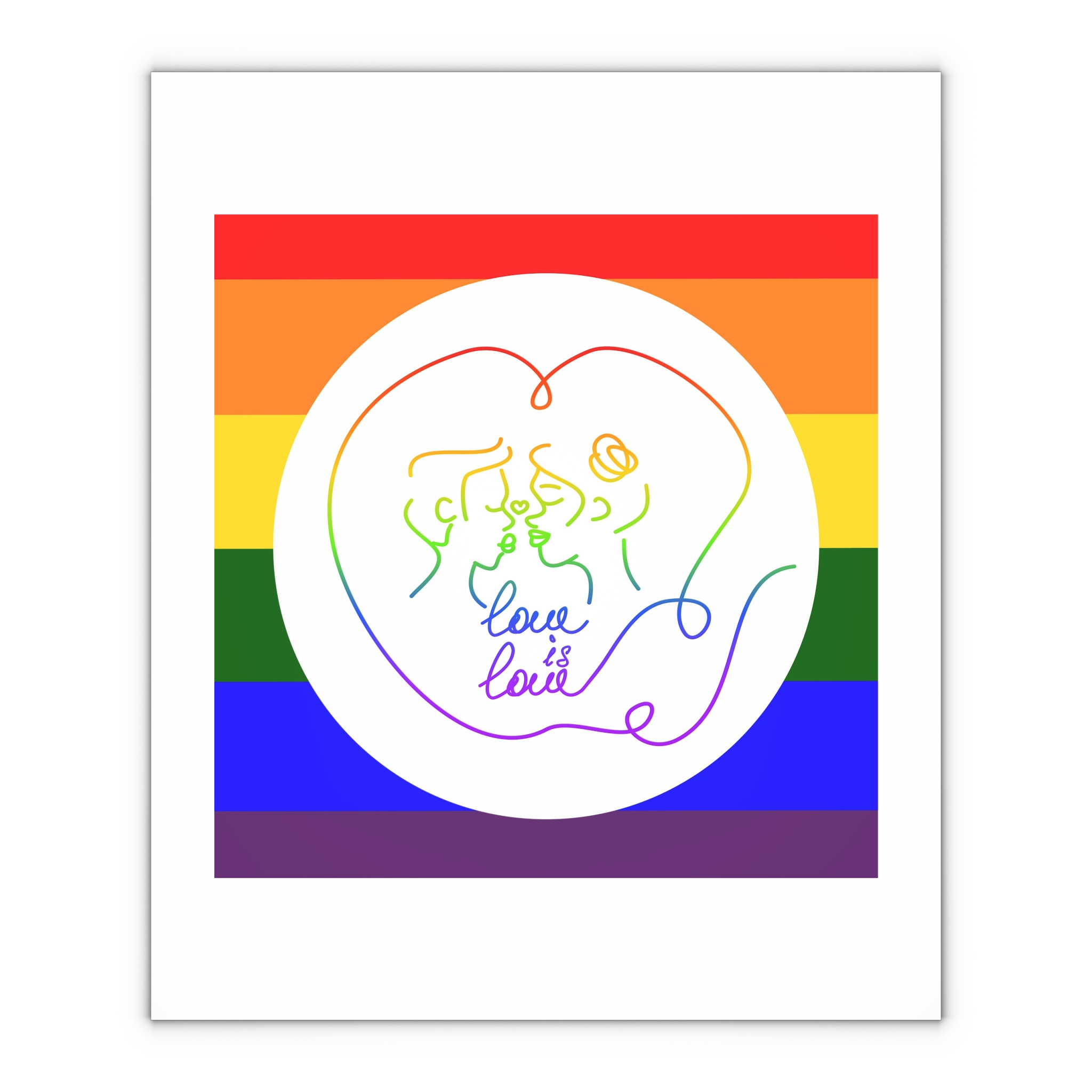 Poster With Kissing Woman Hand Lettering Love Is Love Theme Month Pride Lgbtq Love Background Gift Wrapping Paper Sheets 1pc - Image 4