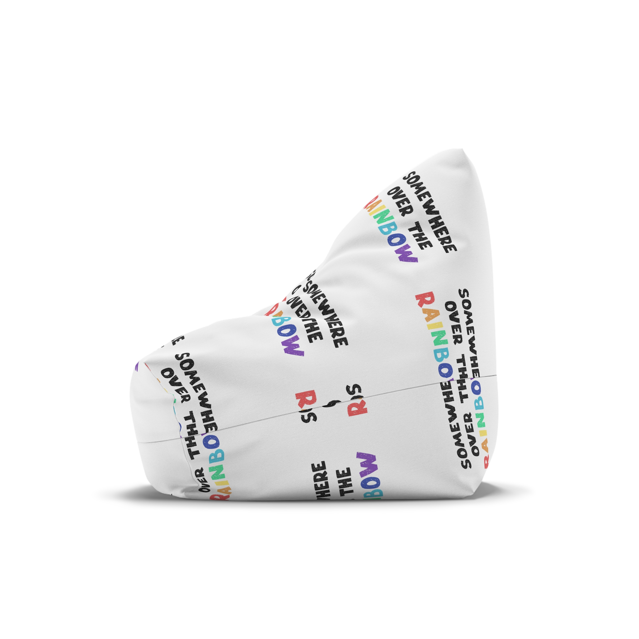 Vector Illustration With Hand Drawn Lettering Rainbow Bean Bag Chair Cover - Image 4