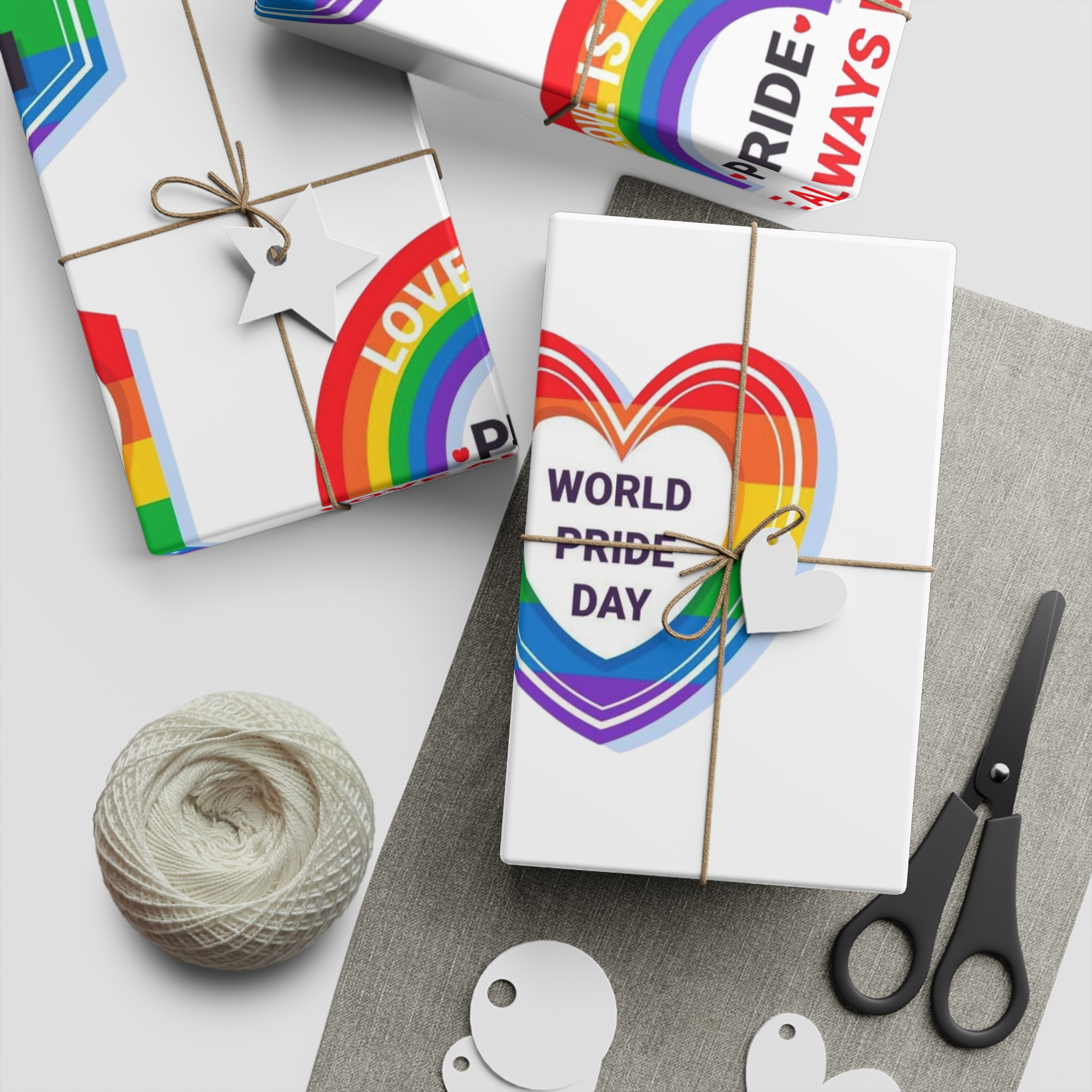 Pride Day Labels Concept Gift Wrapping Paper Sheets 1pc - Image 5