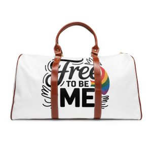 Free Be Me T Shirt Design Isolated White Background Waterproof Travel Bag
