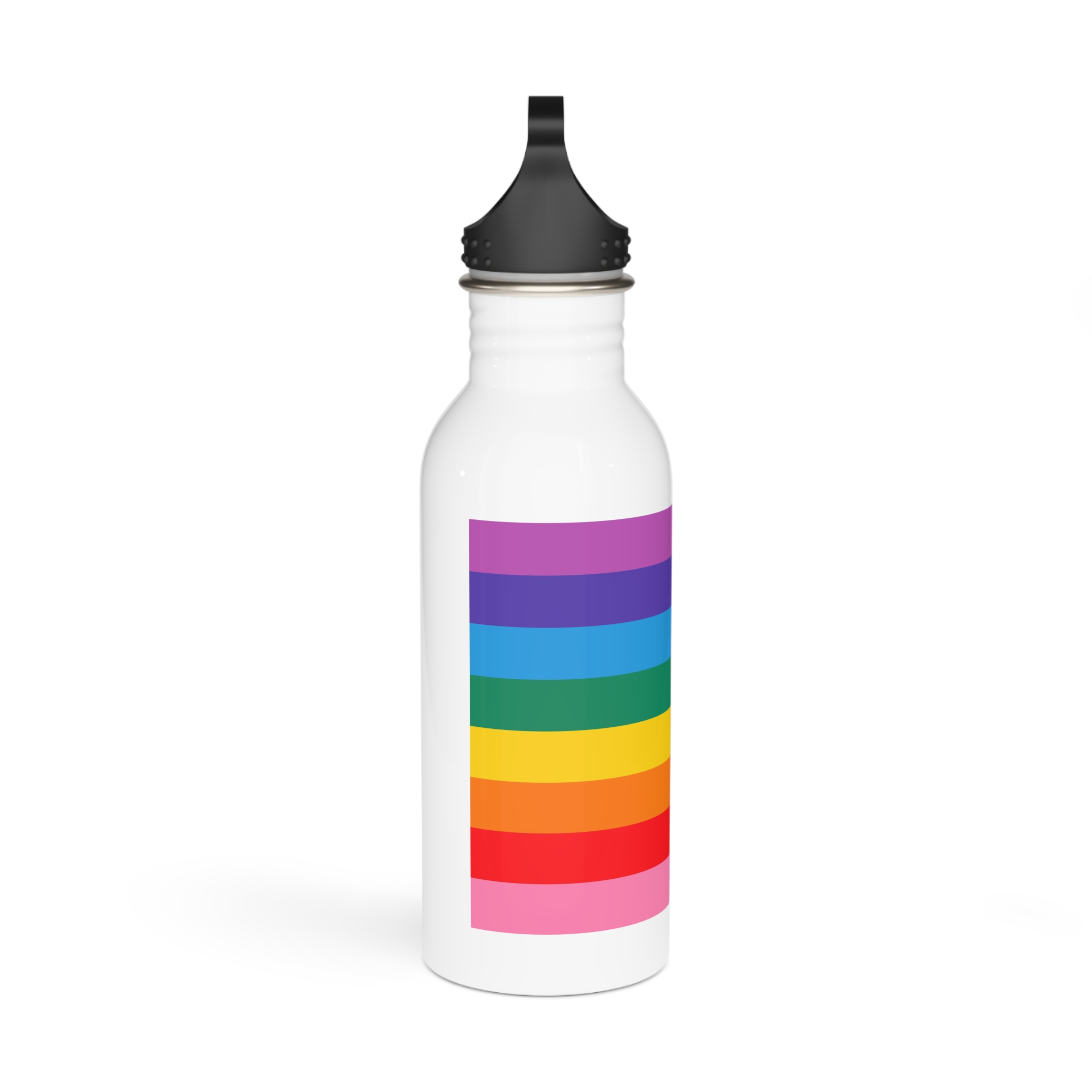 Pride Love Freedom Lgbtq Lgbt Heart Rainbow Love Wins Gay Lesbian Trans Homo Homosexual Colors Flag Diversity Parade Stainless Steel Water Bottle - Image 2