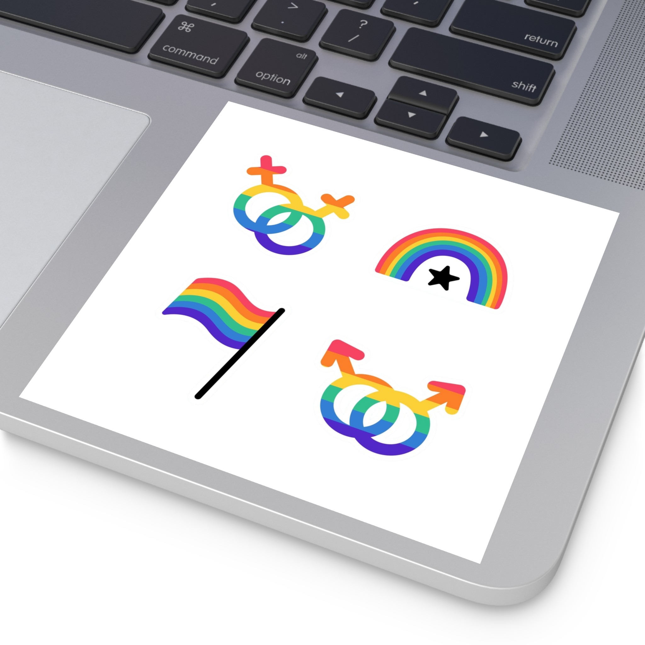 Lgbt Stickers Doodle Style Lgbtq Set Lgbt Pride Community Symbols Rainbow Colored Elements Flag Heart Rainbow Laminate Stickers Square - Image 35