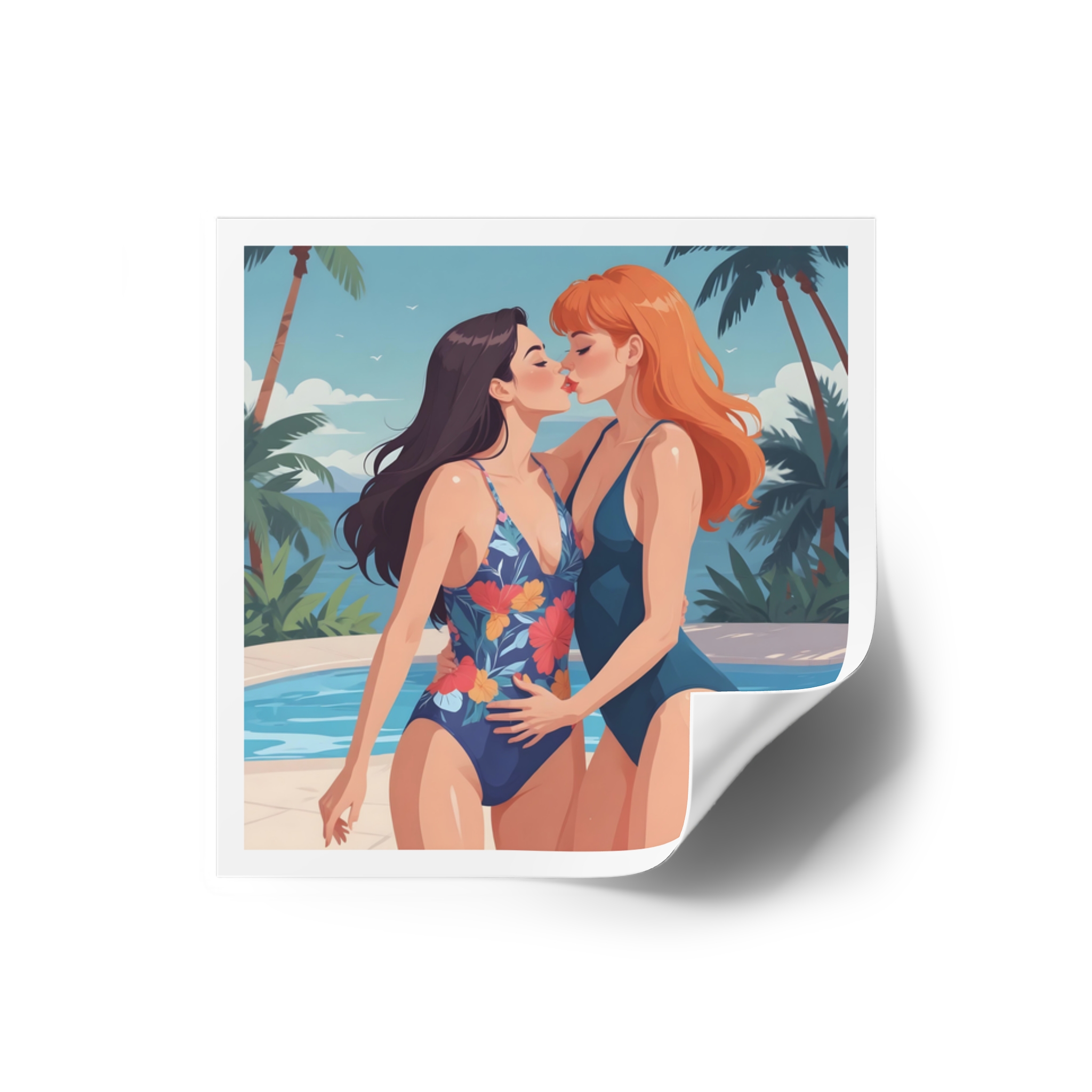 Lesbian Pride Design 9A4265 Laminate Stickers Square - Image 10