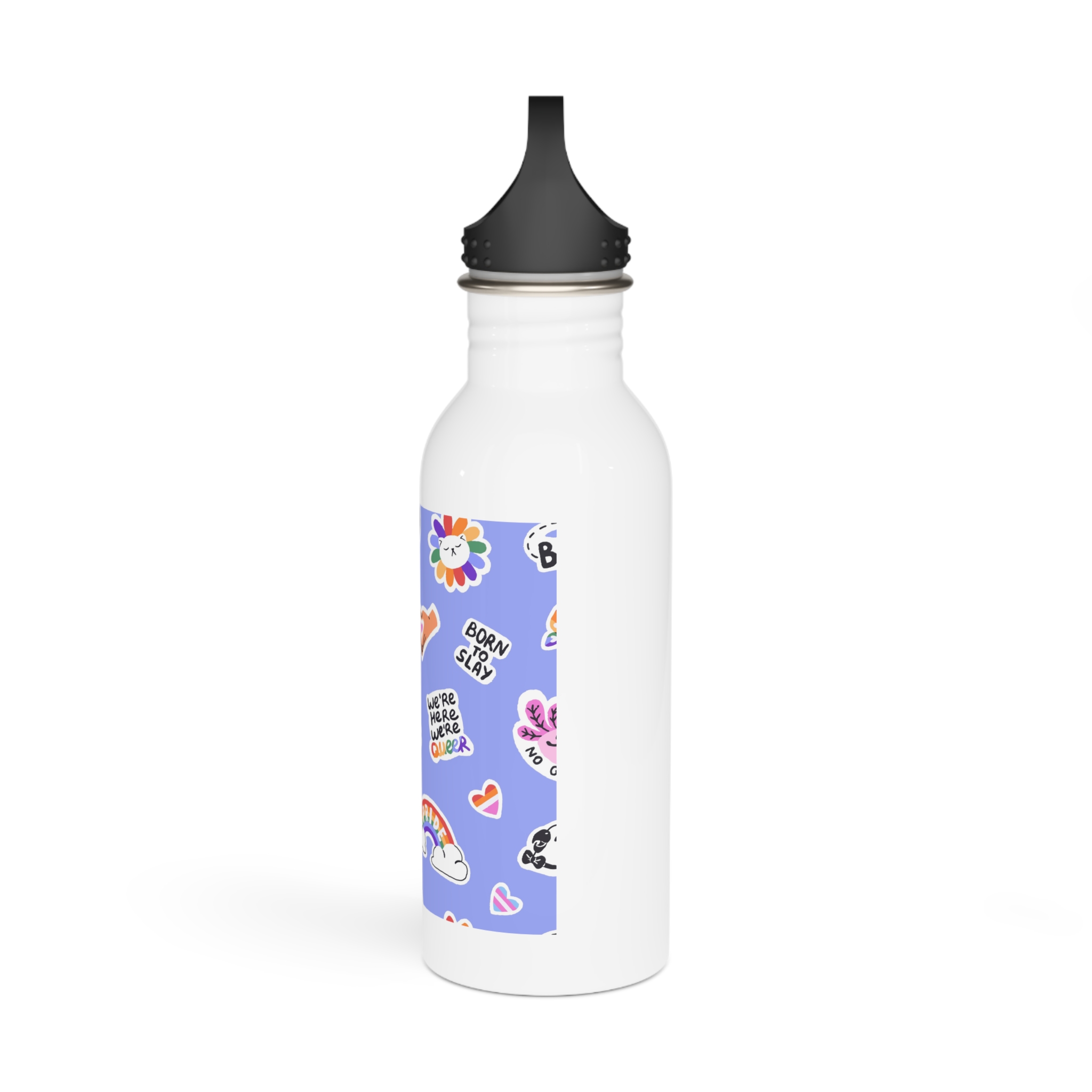 Lesbian Pride Design 20D8B6 Stainless Steel Water Bottle - Image 4