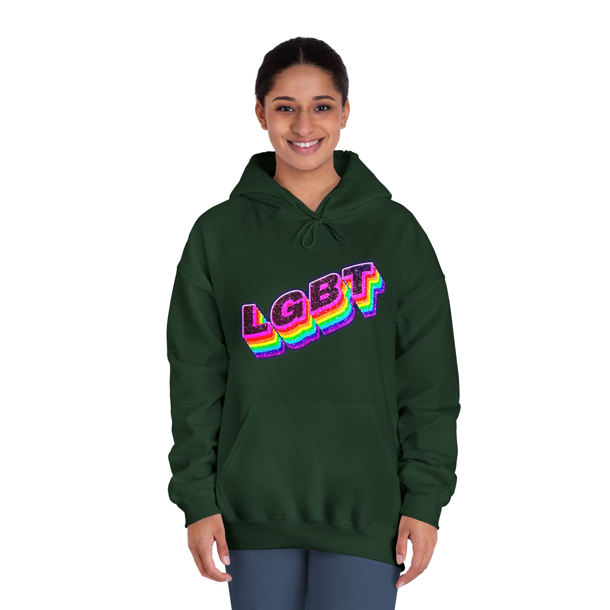 Png Word Lgbt Rainbow Typography Unisex Dryblend Hooded Sweatshirt - Image 24