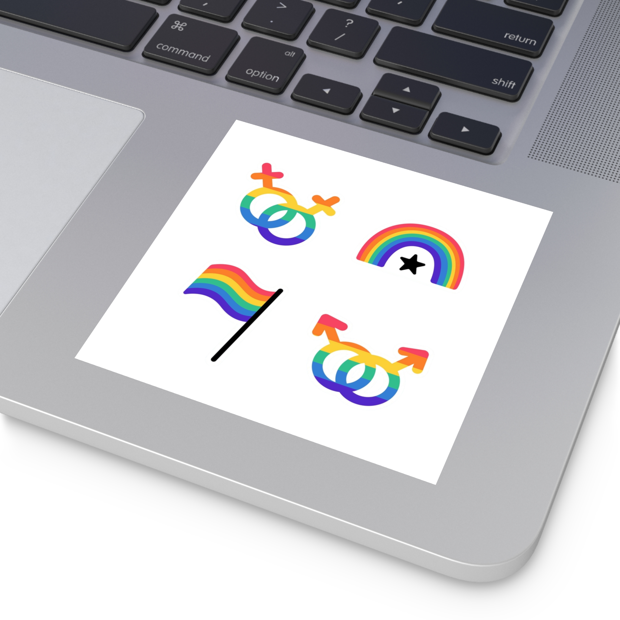 Lgbt Stickers Doodle Style Lgbtq Set Lgbt Pride Community Symbols Rainbow Colored Elements Flag Heart Rainbow Laminate Stickers Square - Image 19