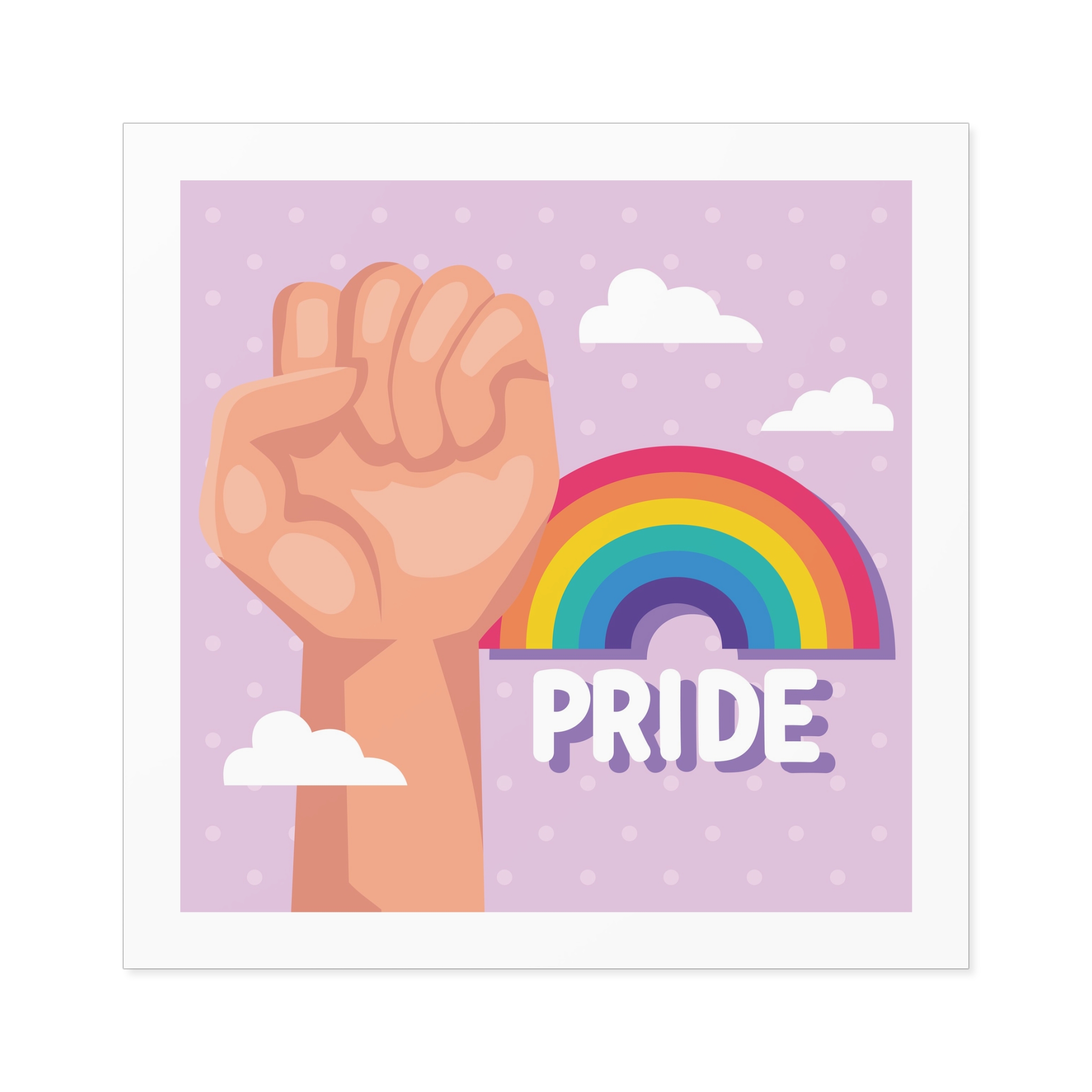 Pride Lettering With Rainbow Card Laminate Stickers Square - Image 61