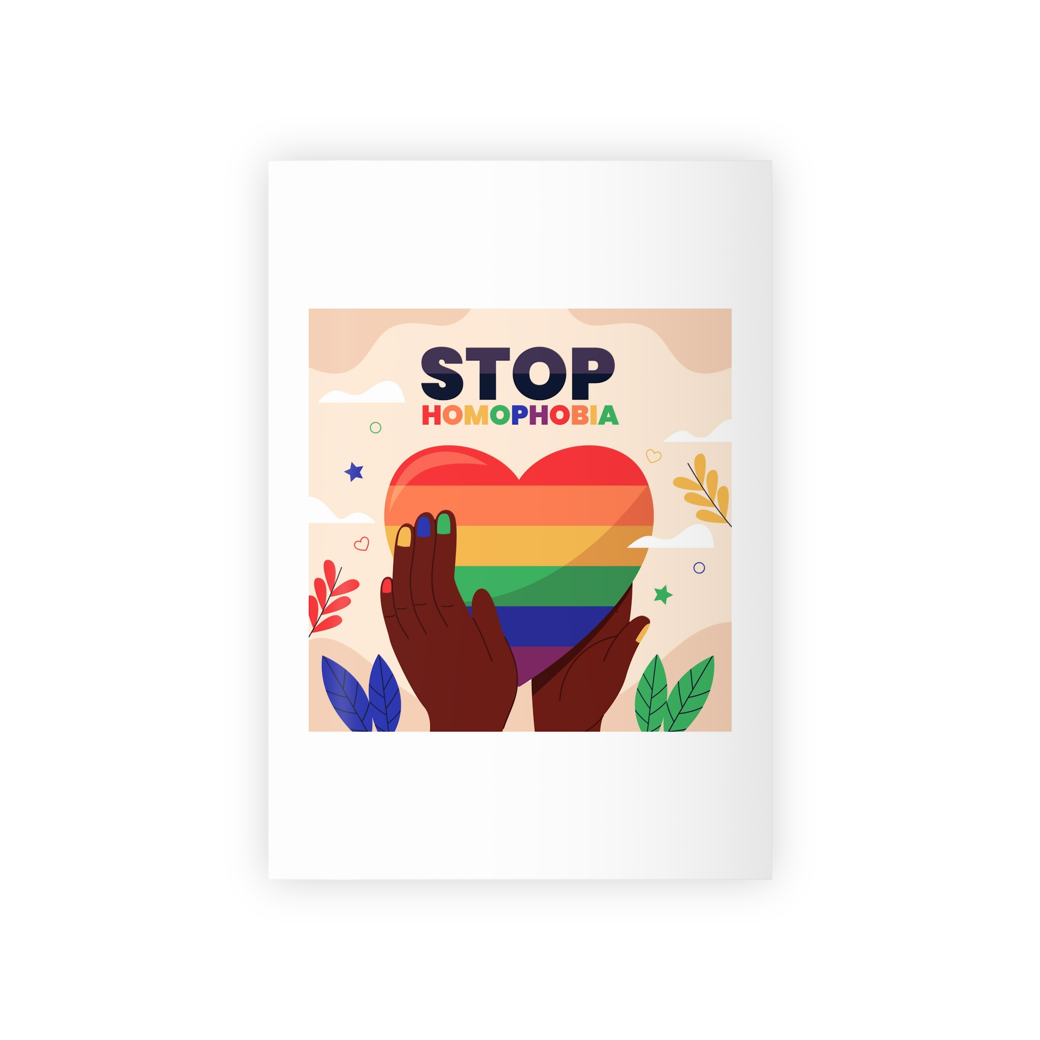 Hand Drawn Stop Homophobia Message Illustrated Gift Wrapping Paper Rolls 1pc