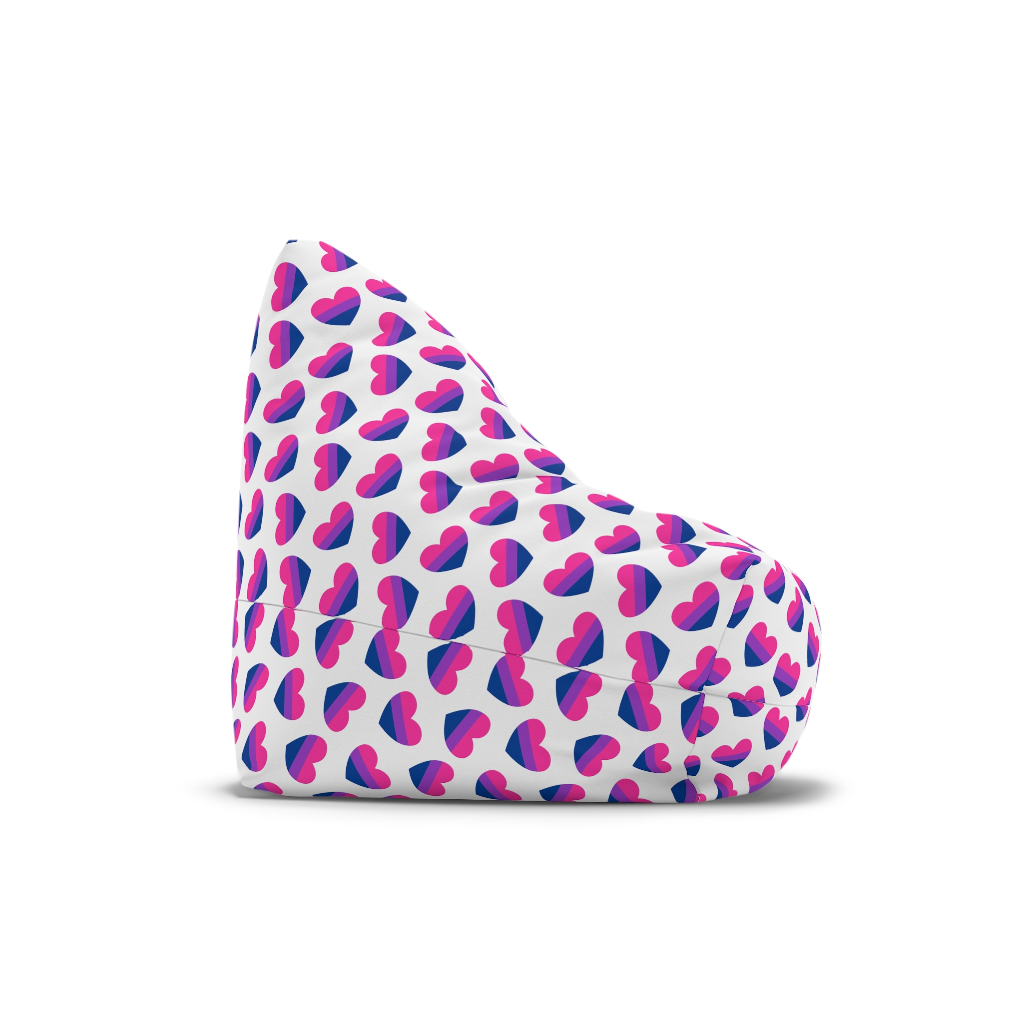 Vector Seamless Pattern Bisexual Flag Heart Bean Bag Chair Cover - Image 3